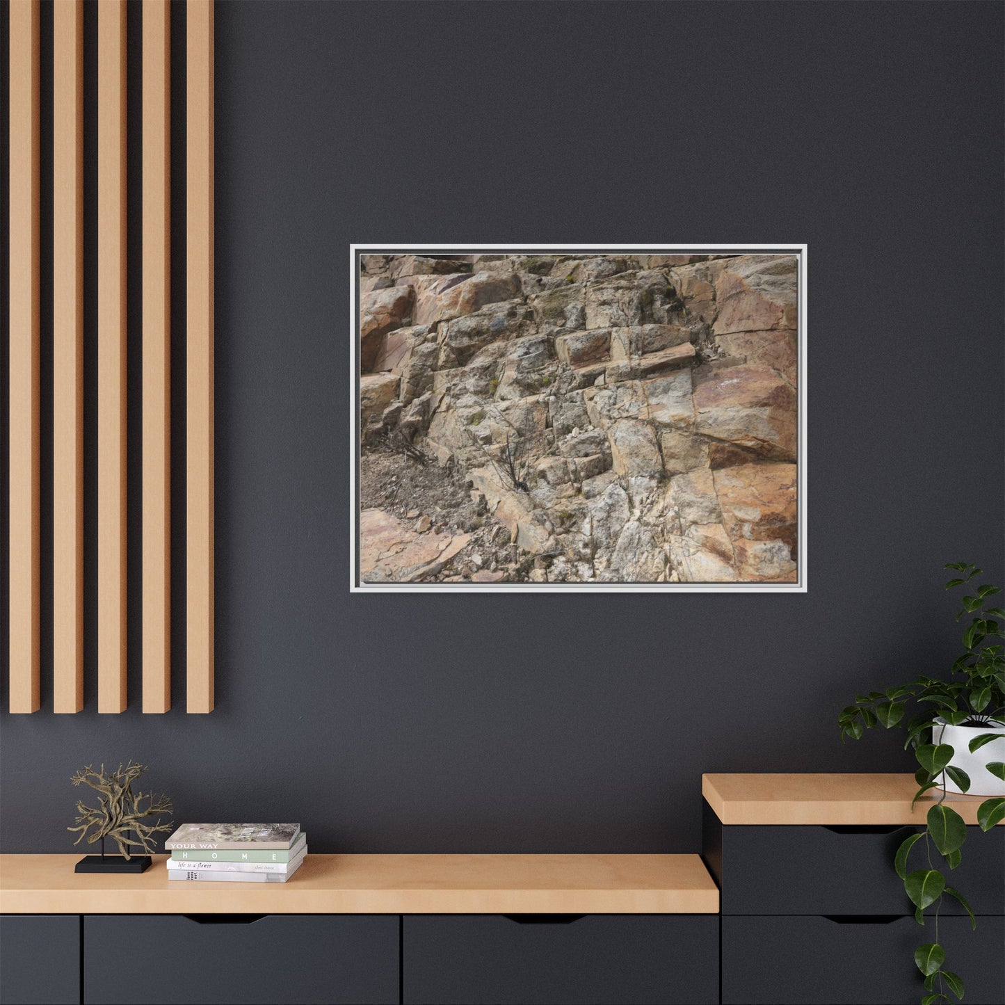 Stone's Silent Story - Unique Stretched Canvas Wall Art