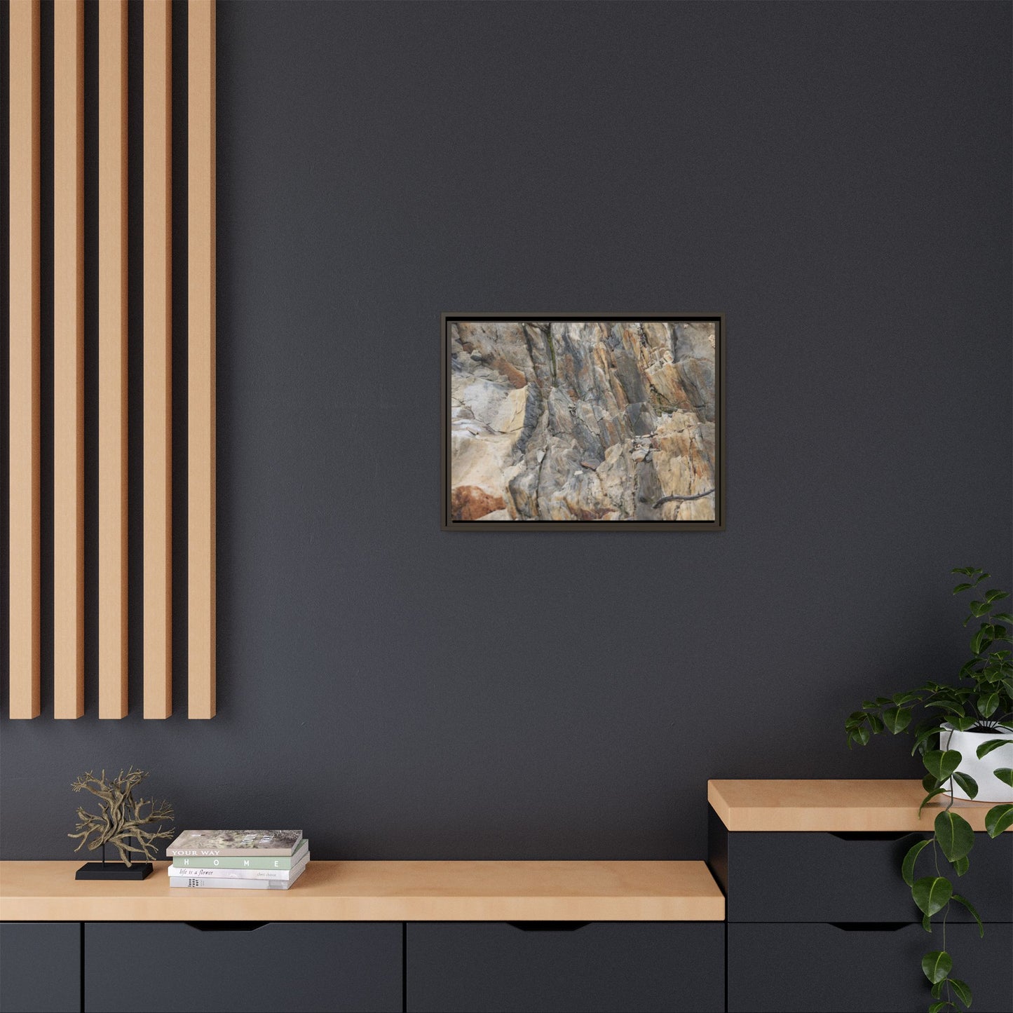 Stone's Silent Symphony - Unique Stretched Canvas Wall Art