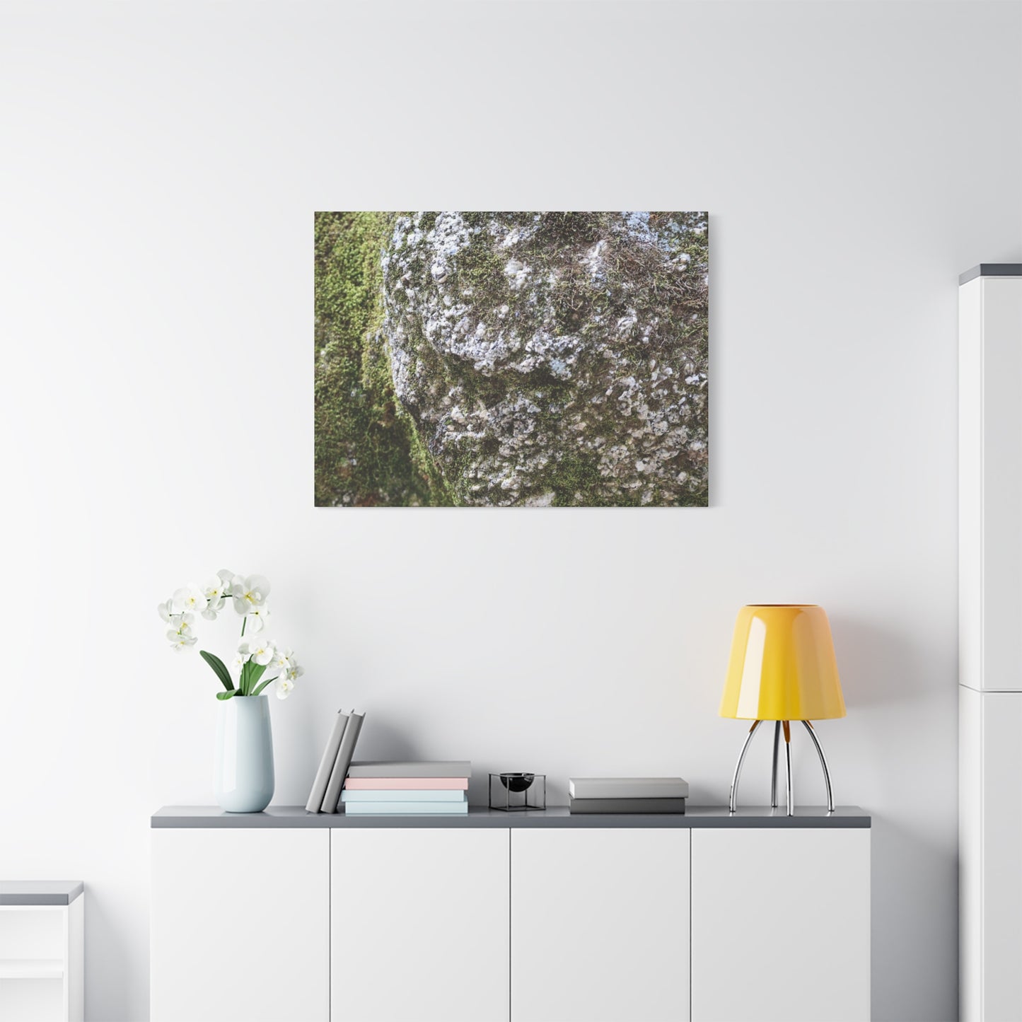 Moss and Stone Whispers - Unique Frameless Canvas Wall Art