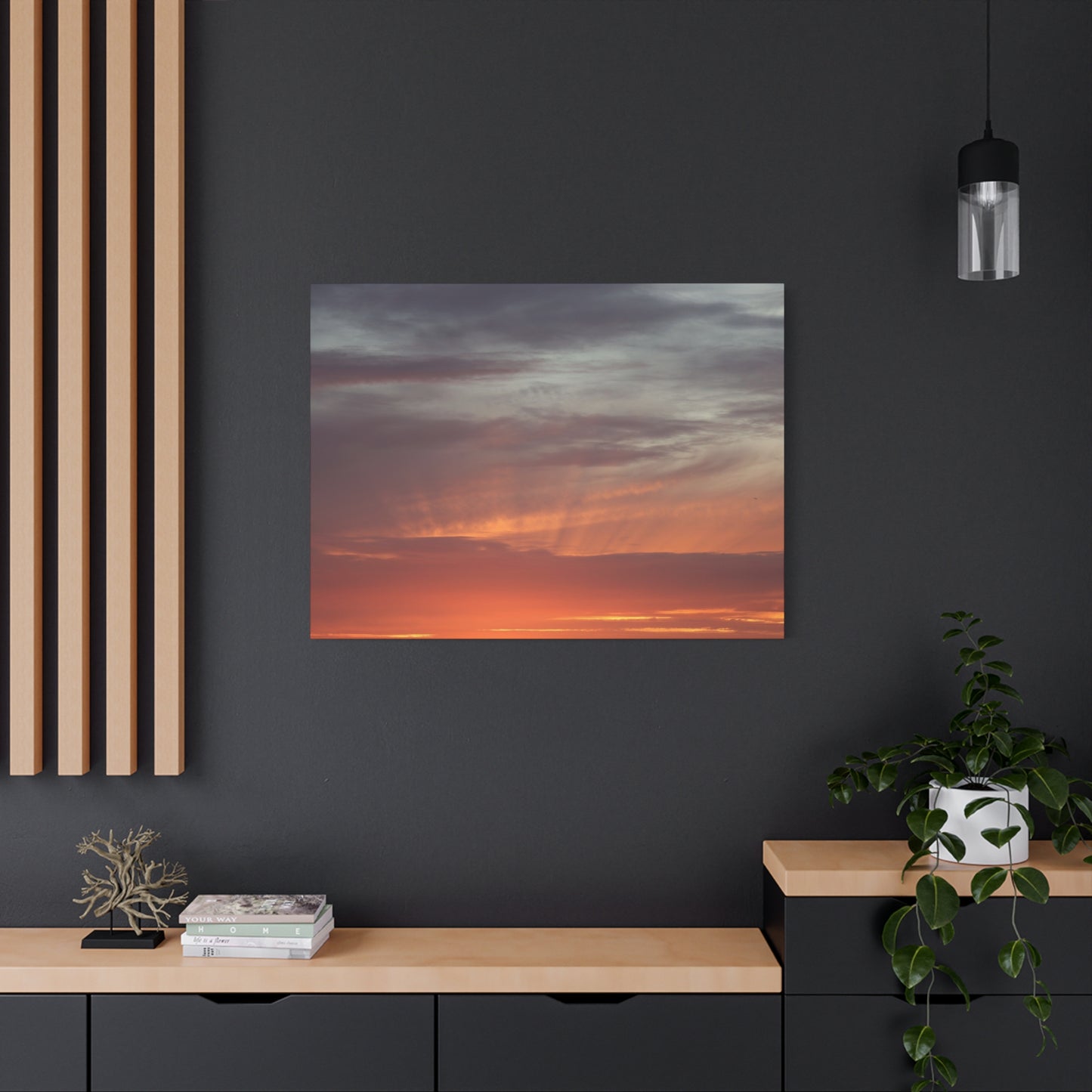 Horizon's Ember - Unique Frameless Canvas Wall Art