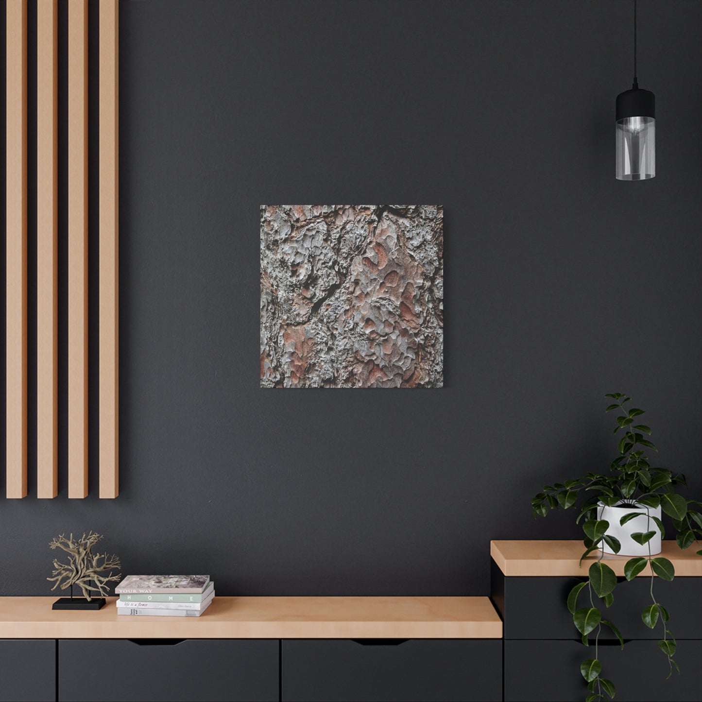 Textured Whispers of Bark - Unique Frameless Canvas Wall Art