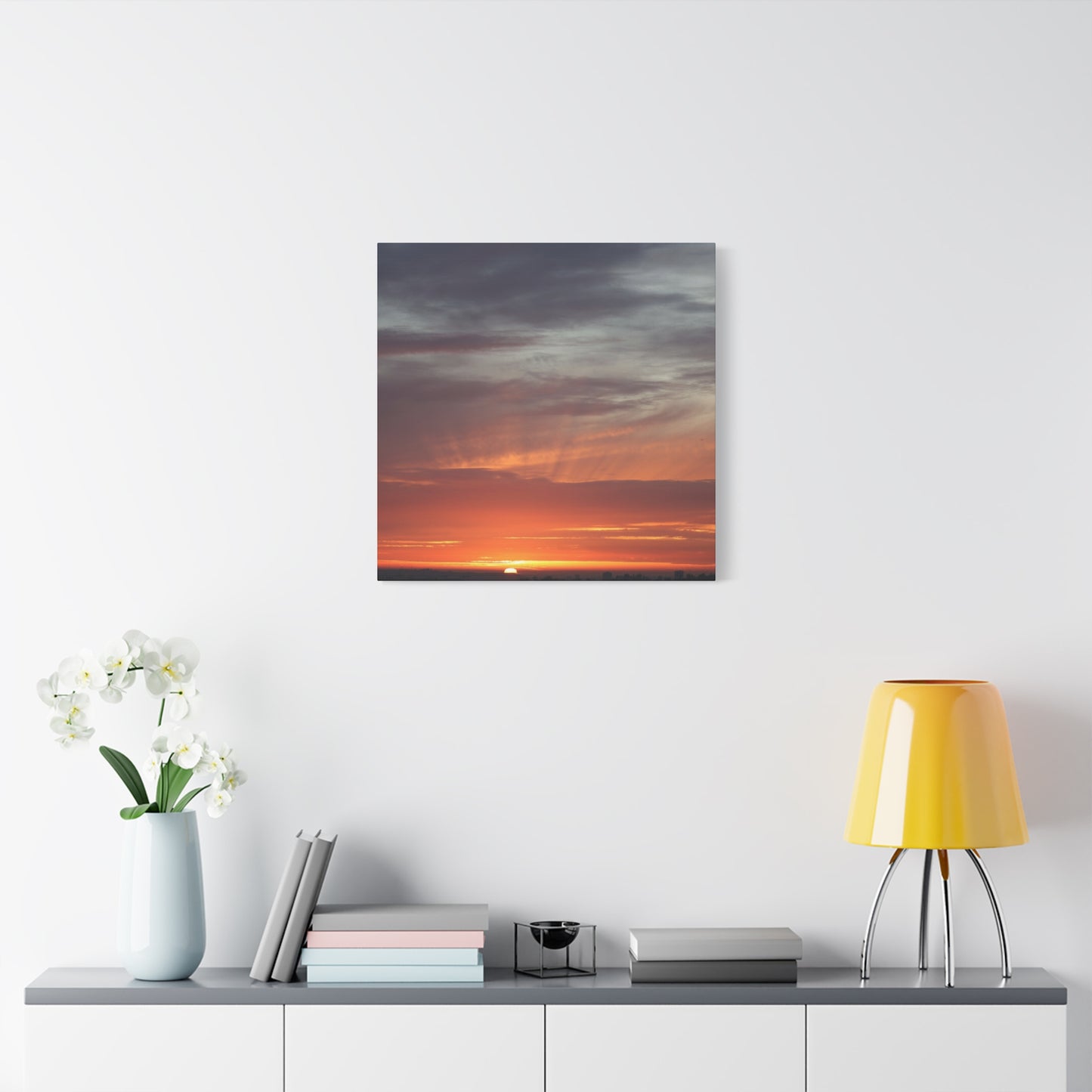 Horizon's Ember - Unique Frameless Canvas Wall Art