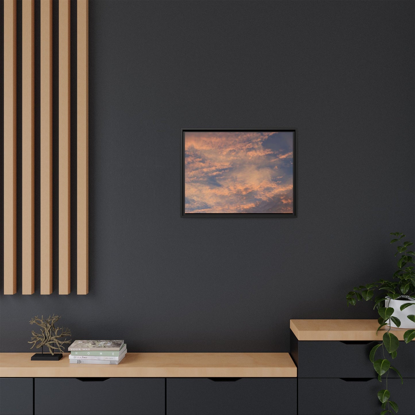 Sunset's Ethereal Canvas - Unique Stretched Canvas Wall Art