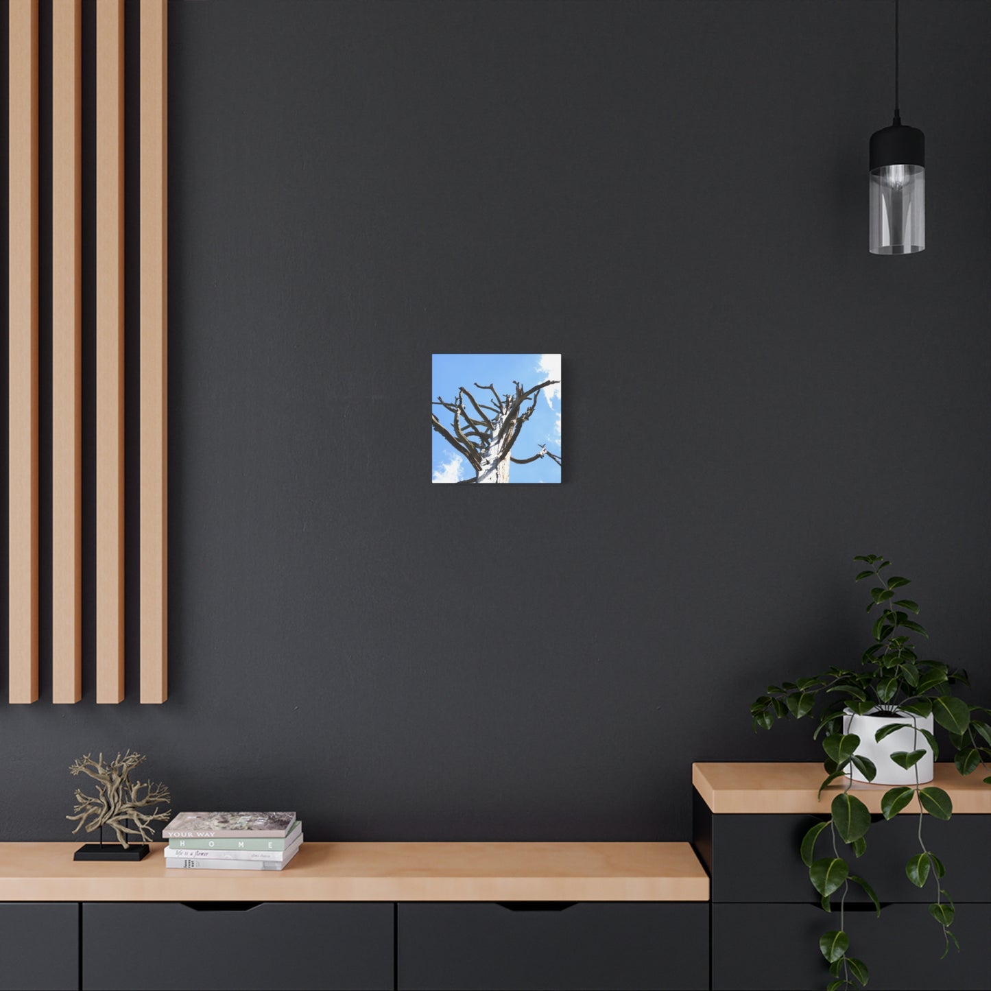 Skeletal Branches Reaching - Unique Frameless Canvas Wall Art