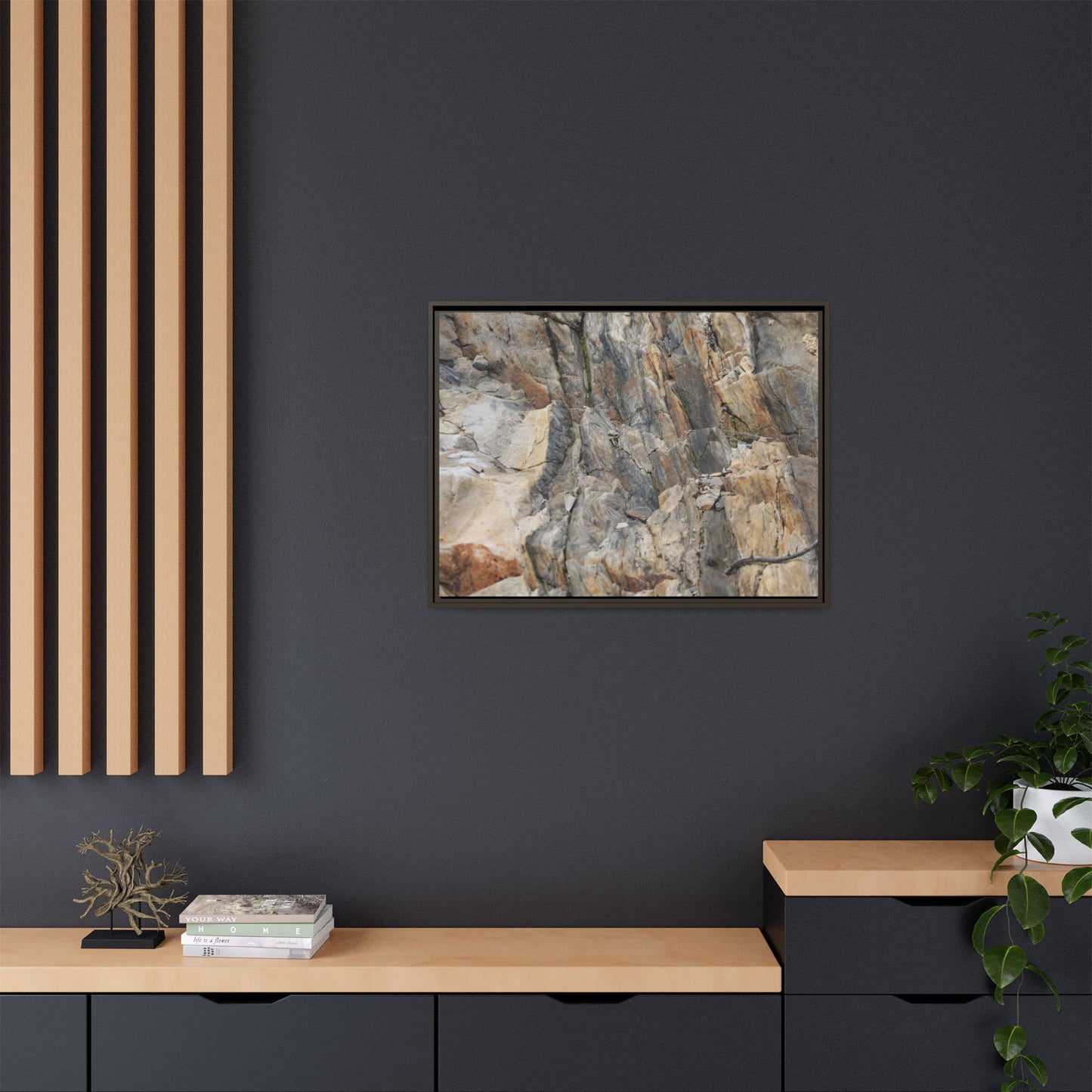 Stone's Silent Symphony - Unique Stretched Canvas Wall Art