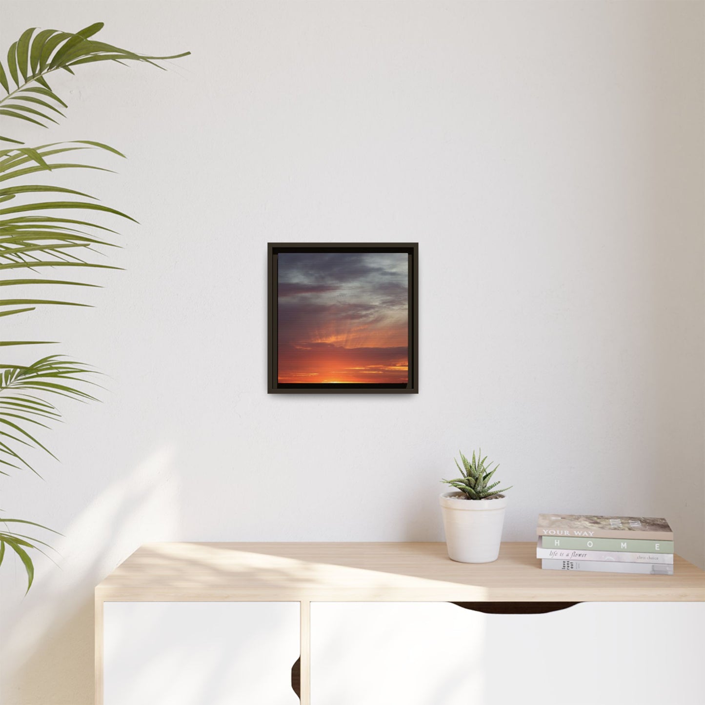 Fiery Horizon - Unique Stretched Canvas Wall Art