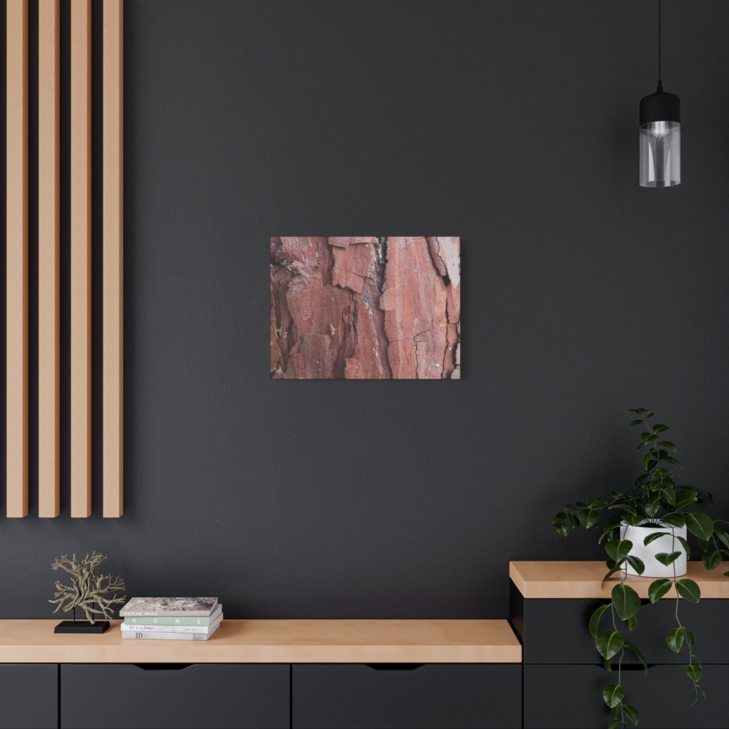 Crimson Fissures - Unique Frameless Canvas Wall Art