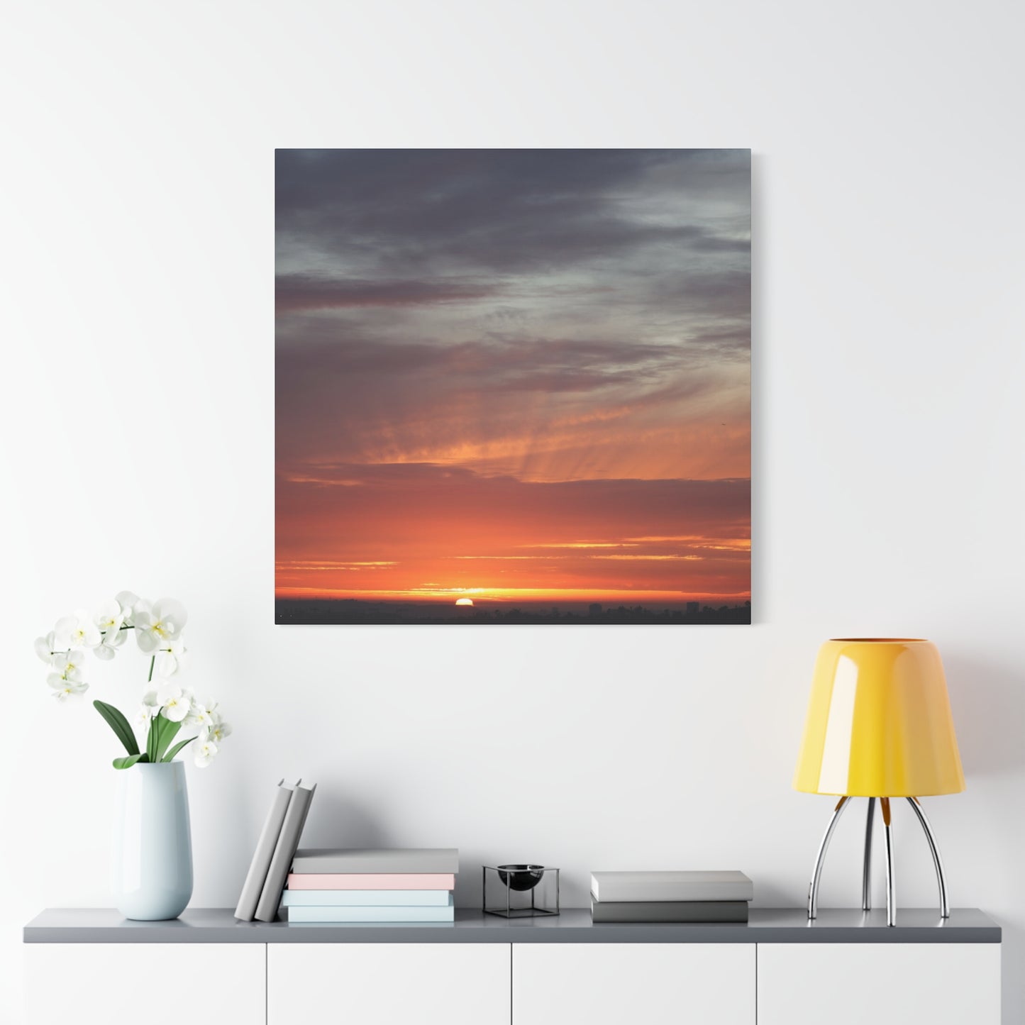 Horizon's Ember - Unique Frameless Canvas Wall Art