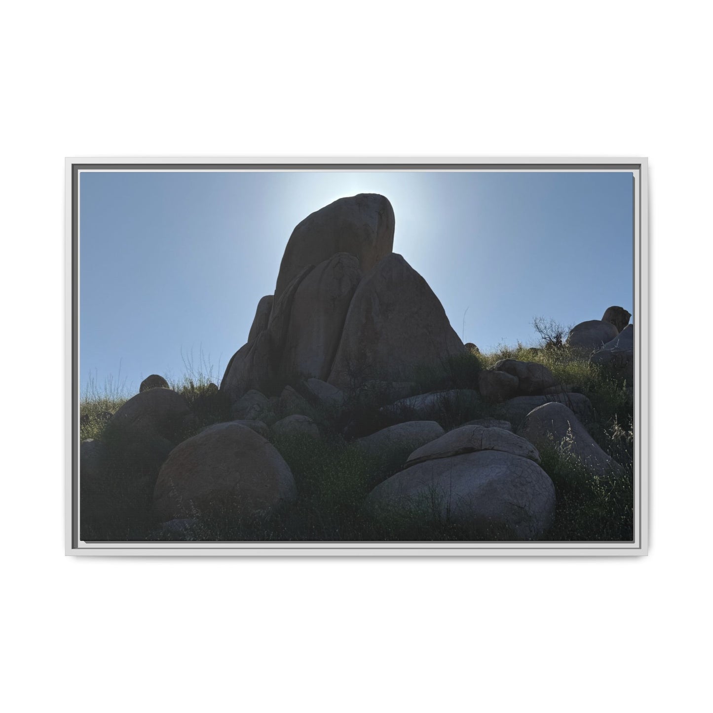 Boulder Silhouette - Unique Stretched Canvas Wall Art