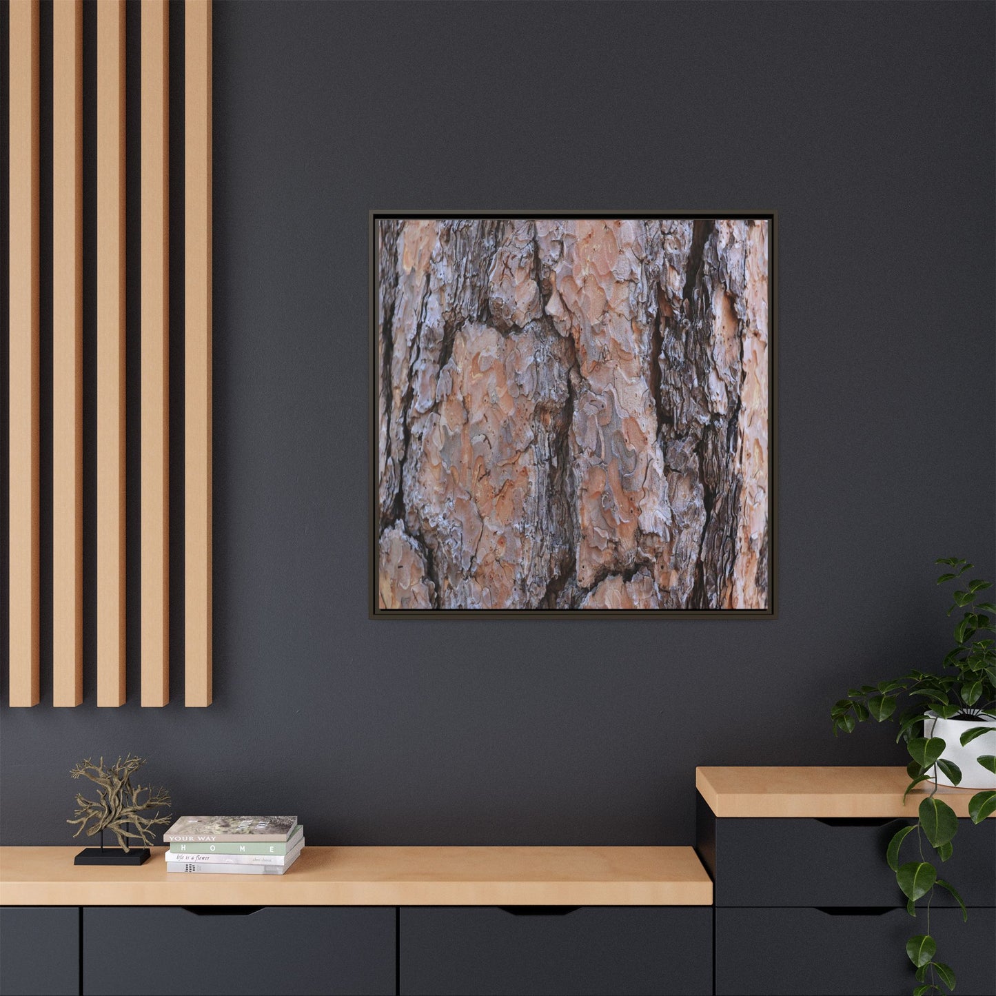 Tree Skin Symphony - Unique Stretched Canvas Wall Art
