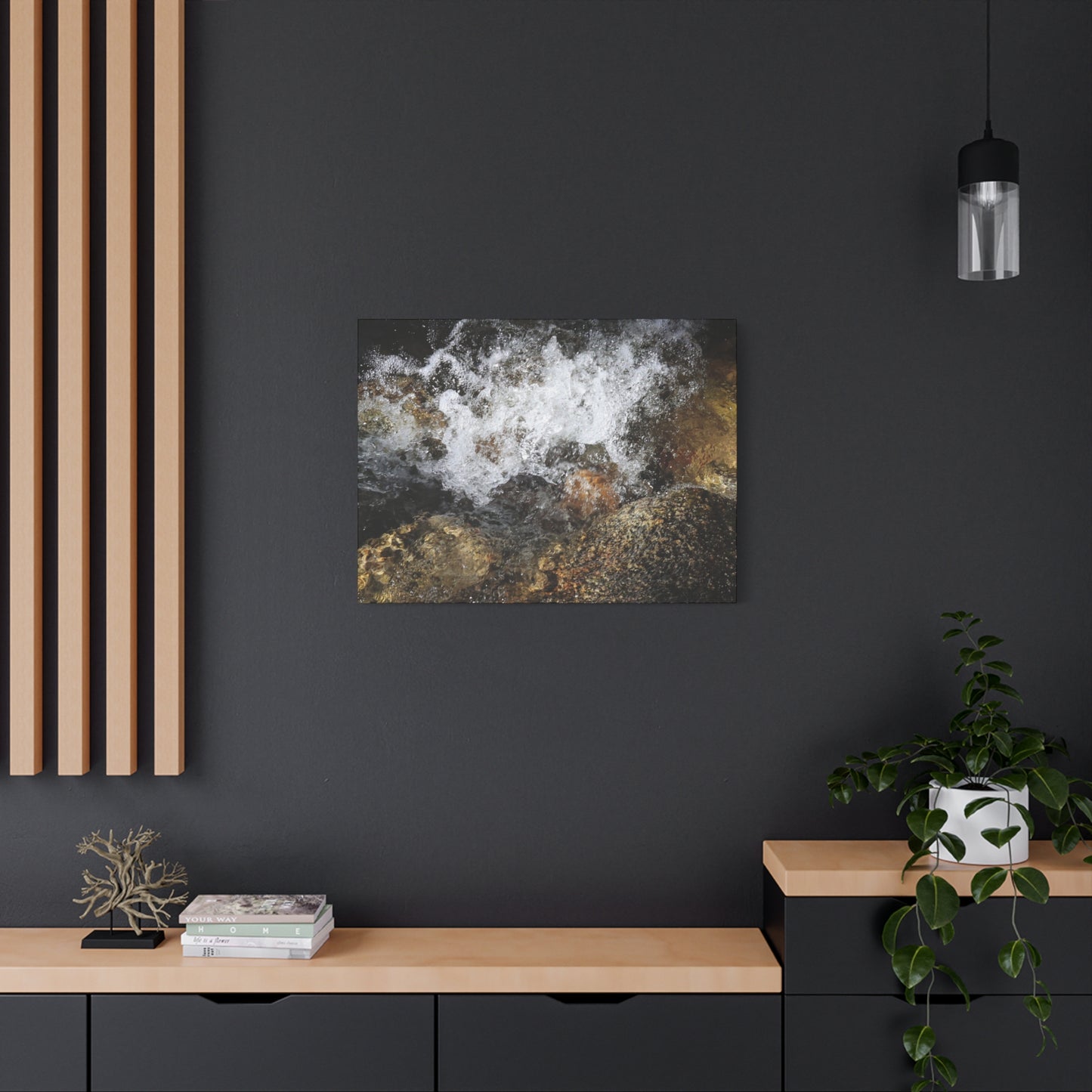 Stone and Surge - Unique Frameless Canvas Wall Art