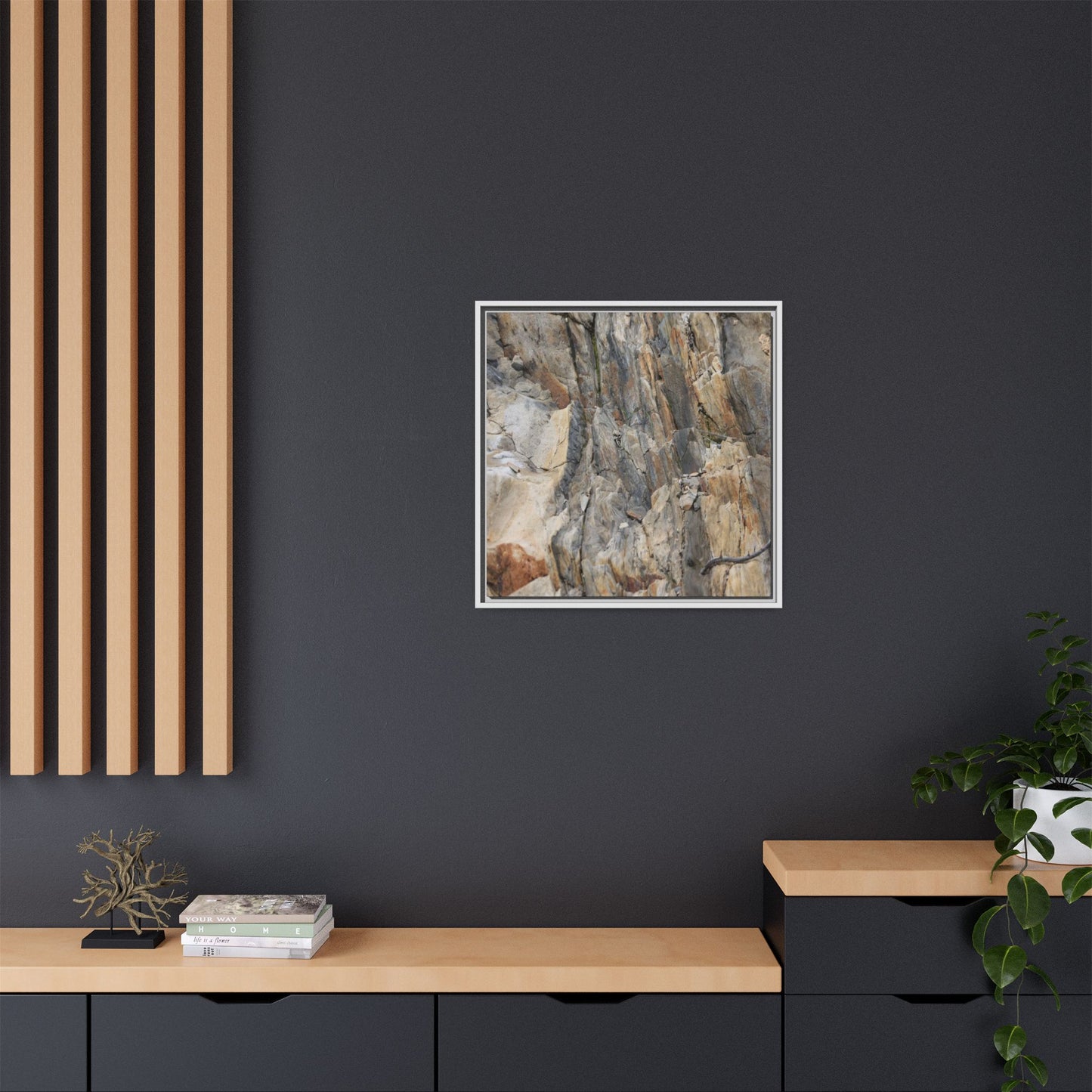 Stone's Silent Symphony - Unique Stretched Canvas Wall Art