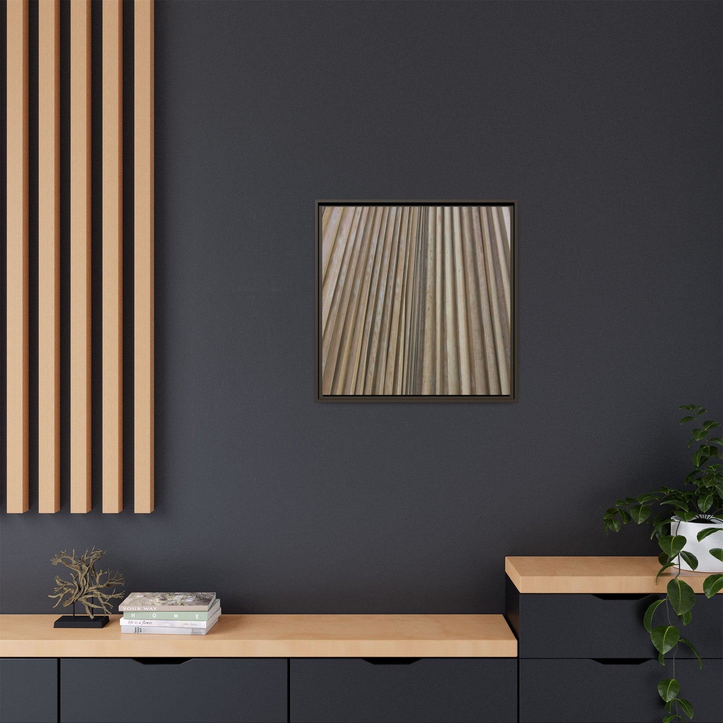 Wooden Whispers - Unique Stretched Canvas Wall Art