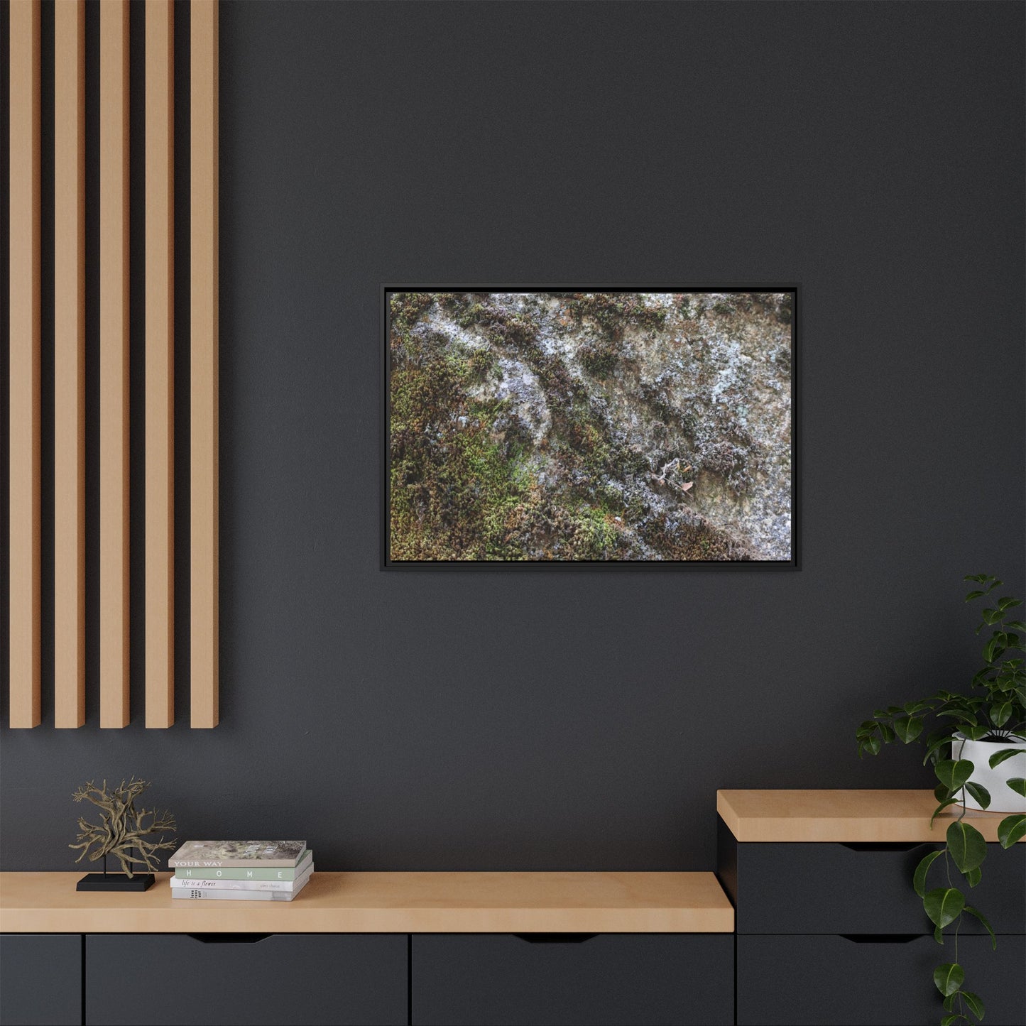 Mossy Whispers - Unique Stretched Canvas Wall Art