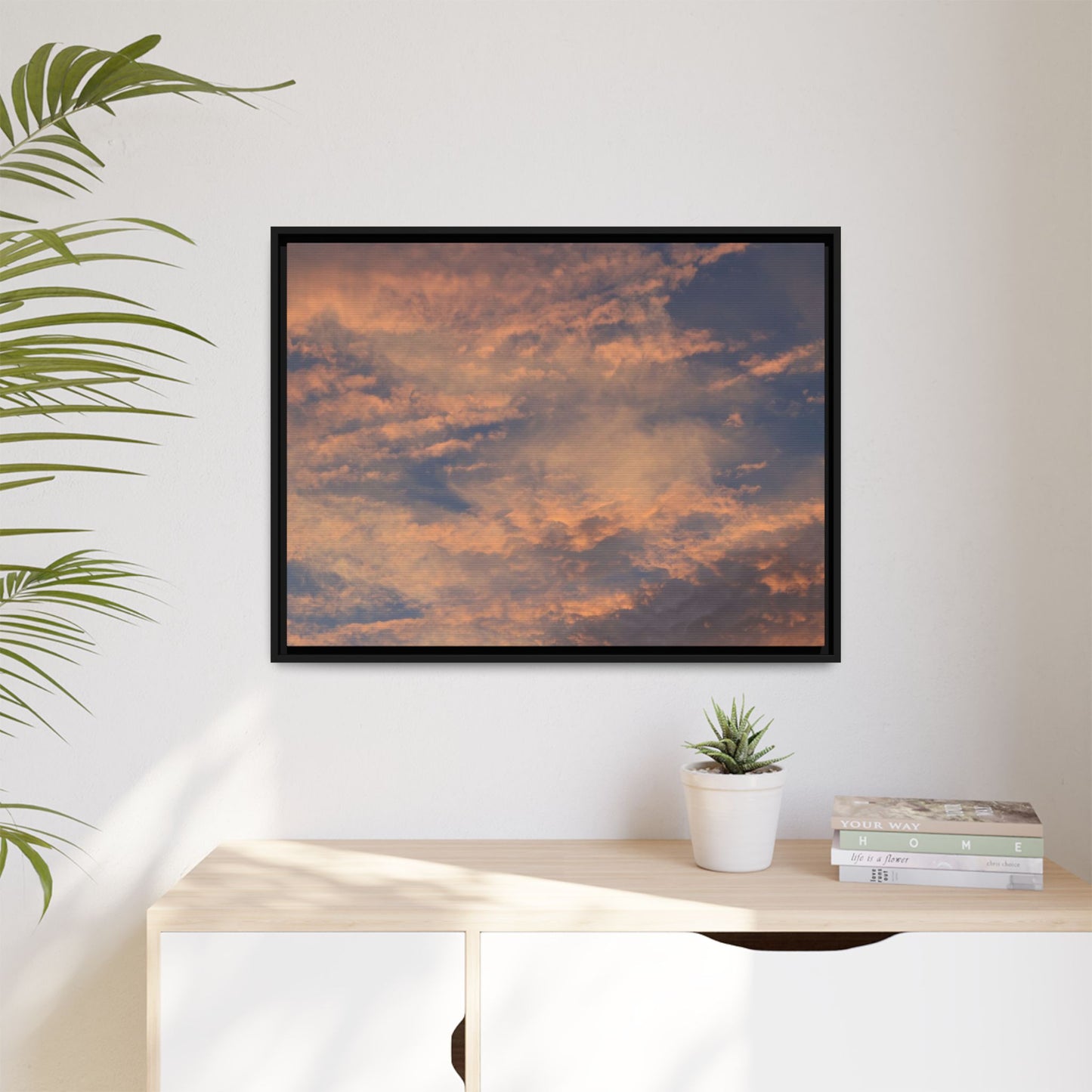 Sunset's Ethereal Canvas - Unique Stretched Canvas Wall Art