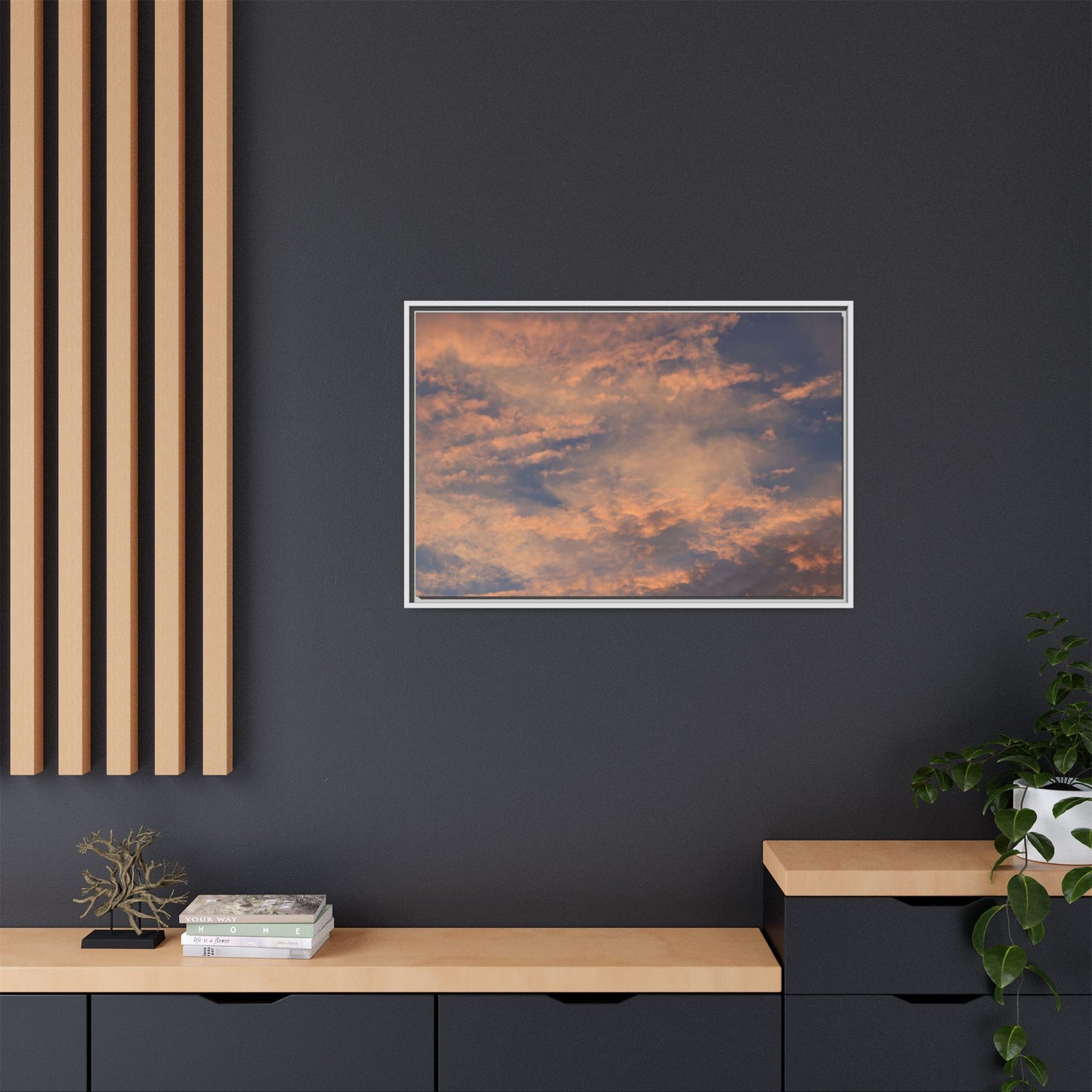 Sunset's Ethereal Canvas - Unique Stretched Canvas Wall Art