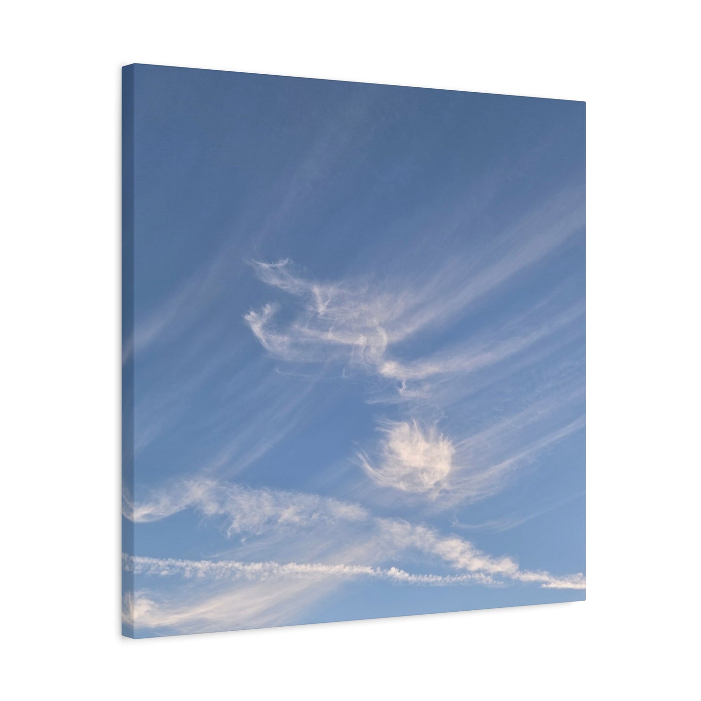 Wispy Whispers of Azure - Unique Frameless Canvas Wall Art