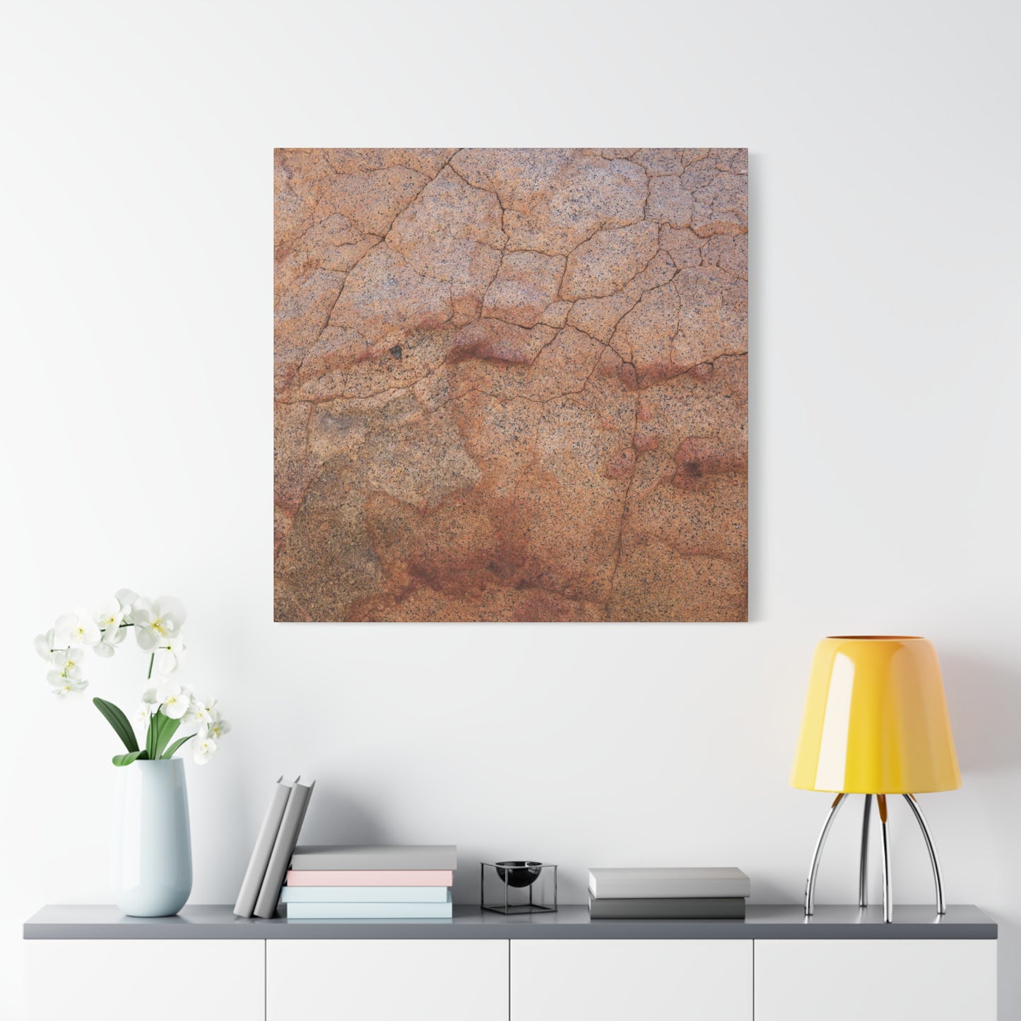 Cracked Earth's Whisper - Unique Frameless Canvas Wall Art