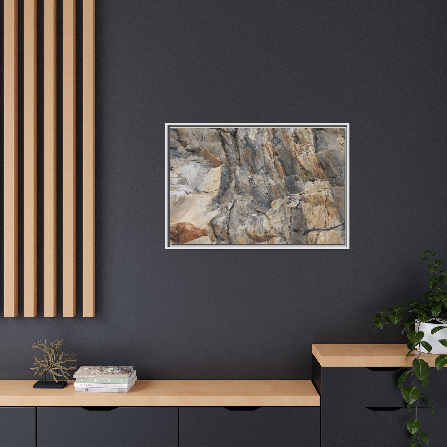 Stone's Silent Symphony - Unique Stretched Canvas Wall Art