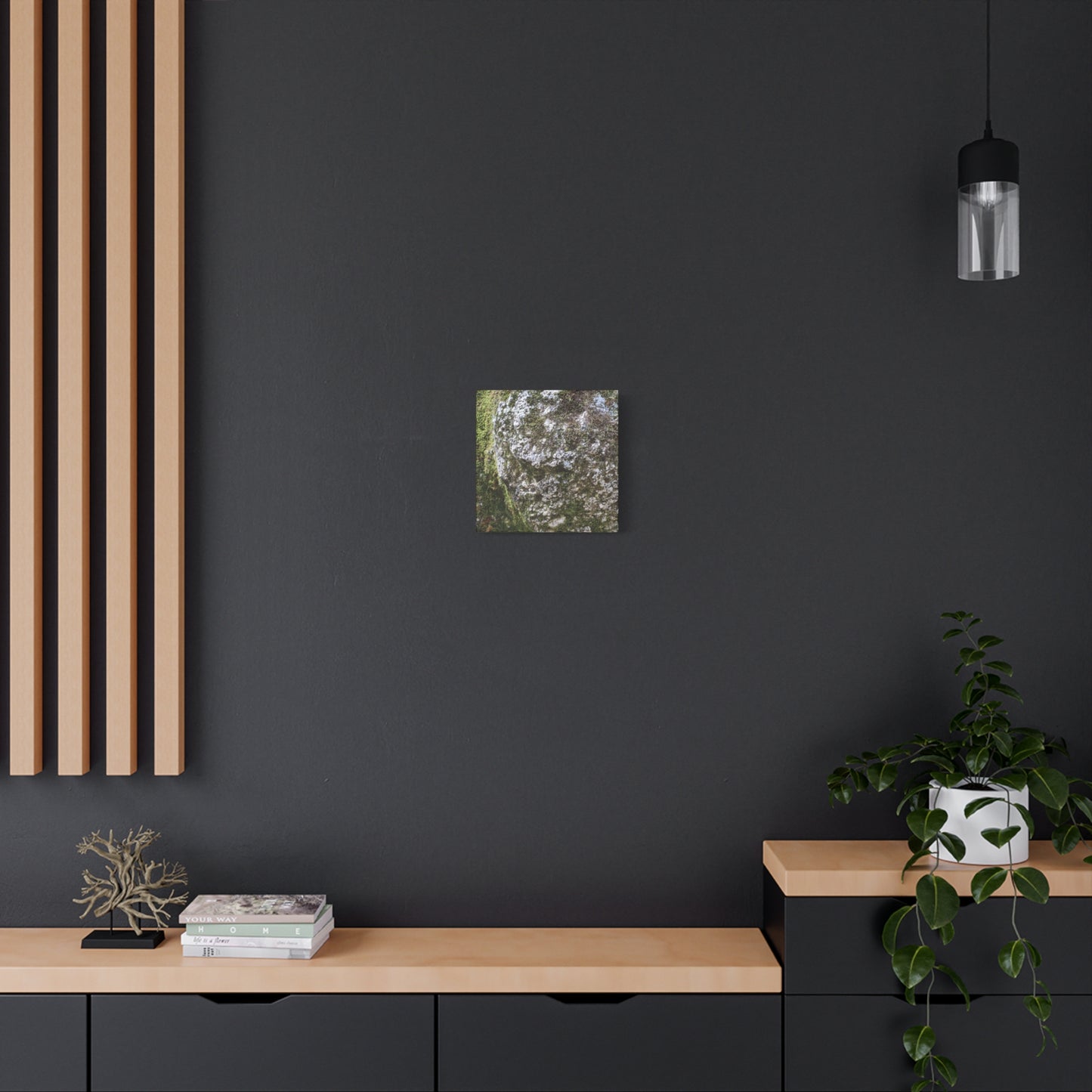 Moss and Stone Whispers - Unique Frameless Canvas Wall Art