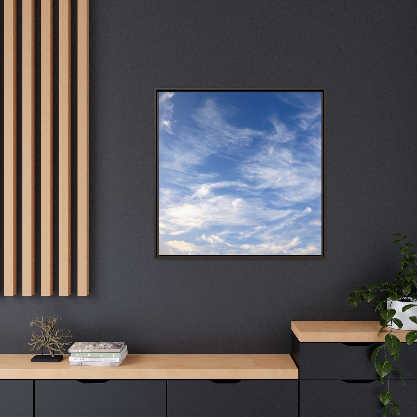 Ethereal Blue Tapestry - Unique Stretched Canvas Wall Art