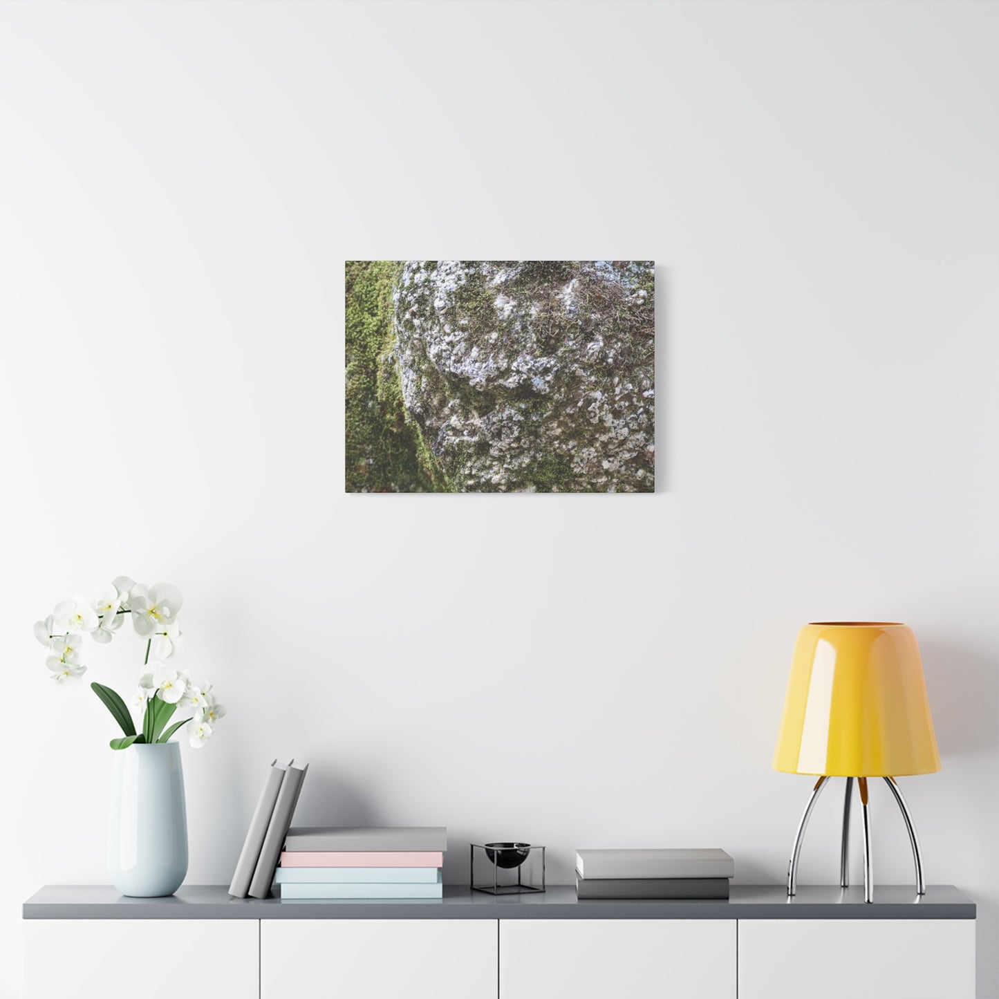 Moss and Stone Whispers - Unique Frameless Canvas Wall Art