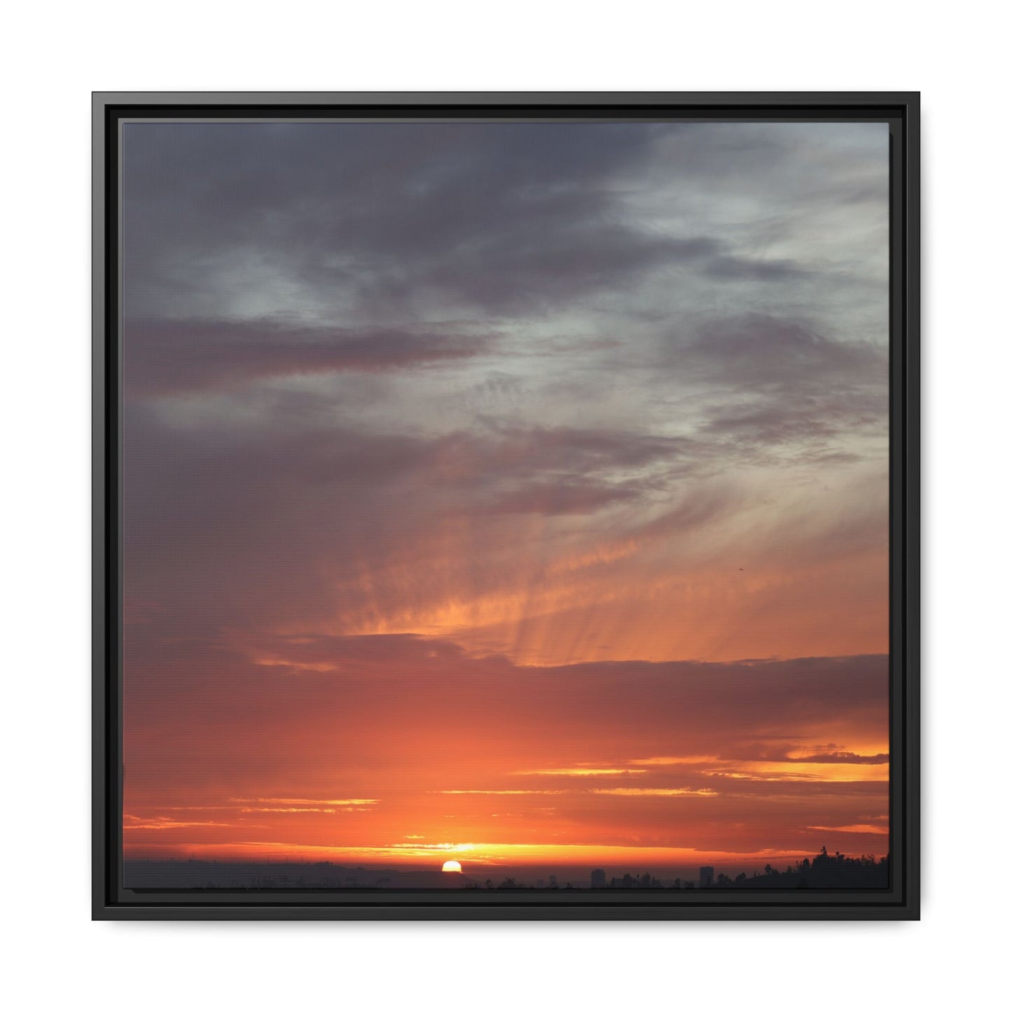Fiery Horizon - Unique Stretched Canvas Wall Art