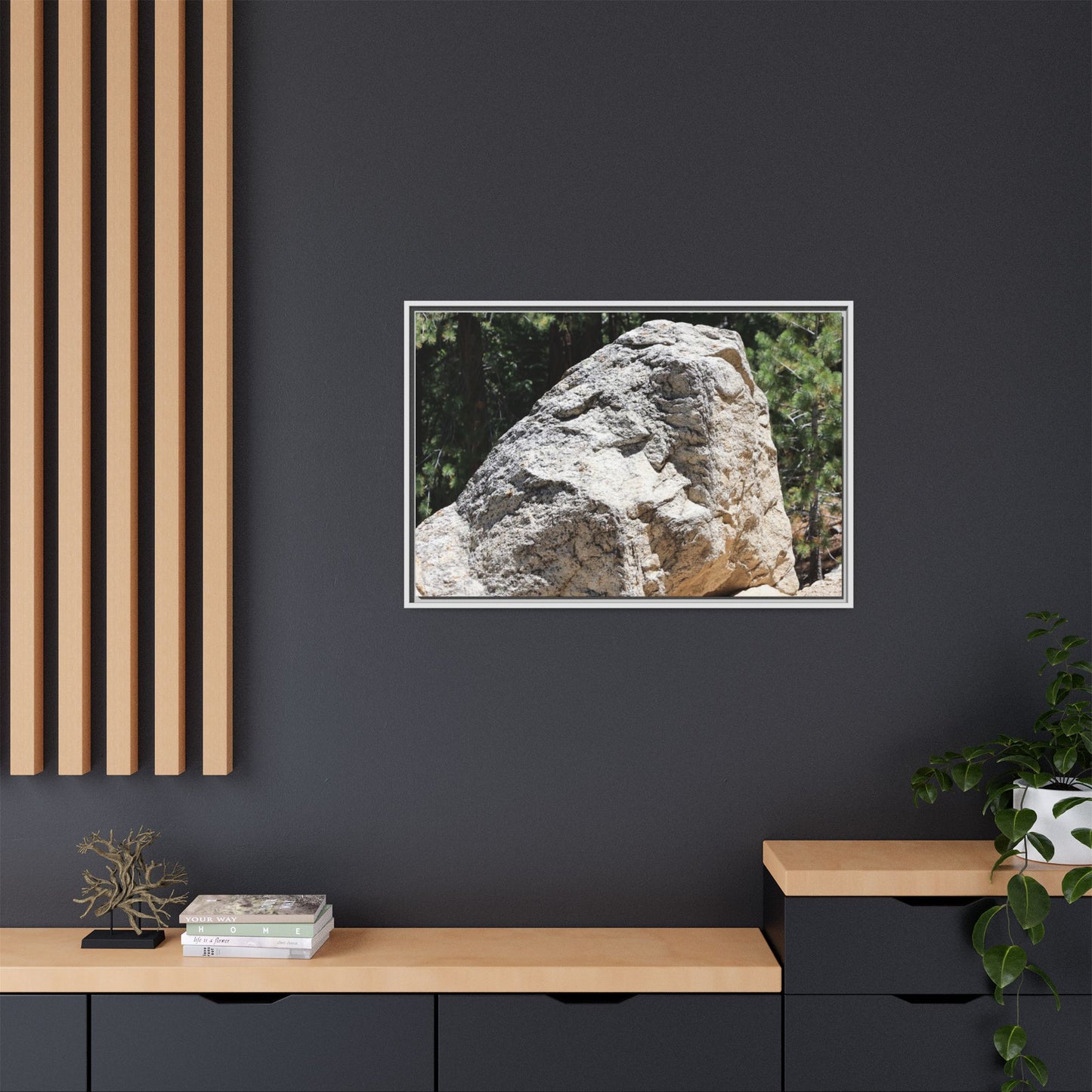 Stone's Silent Whisper - Unique Stretched Canvas Wall Art