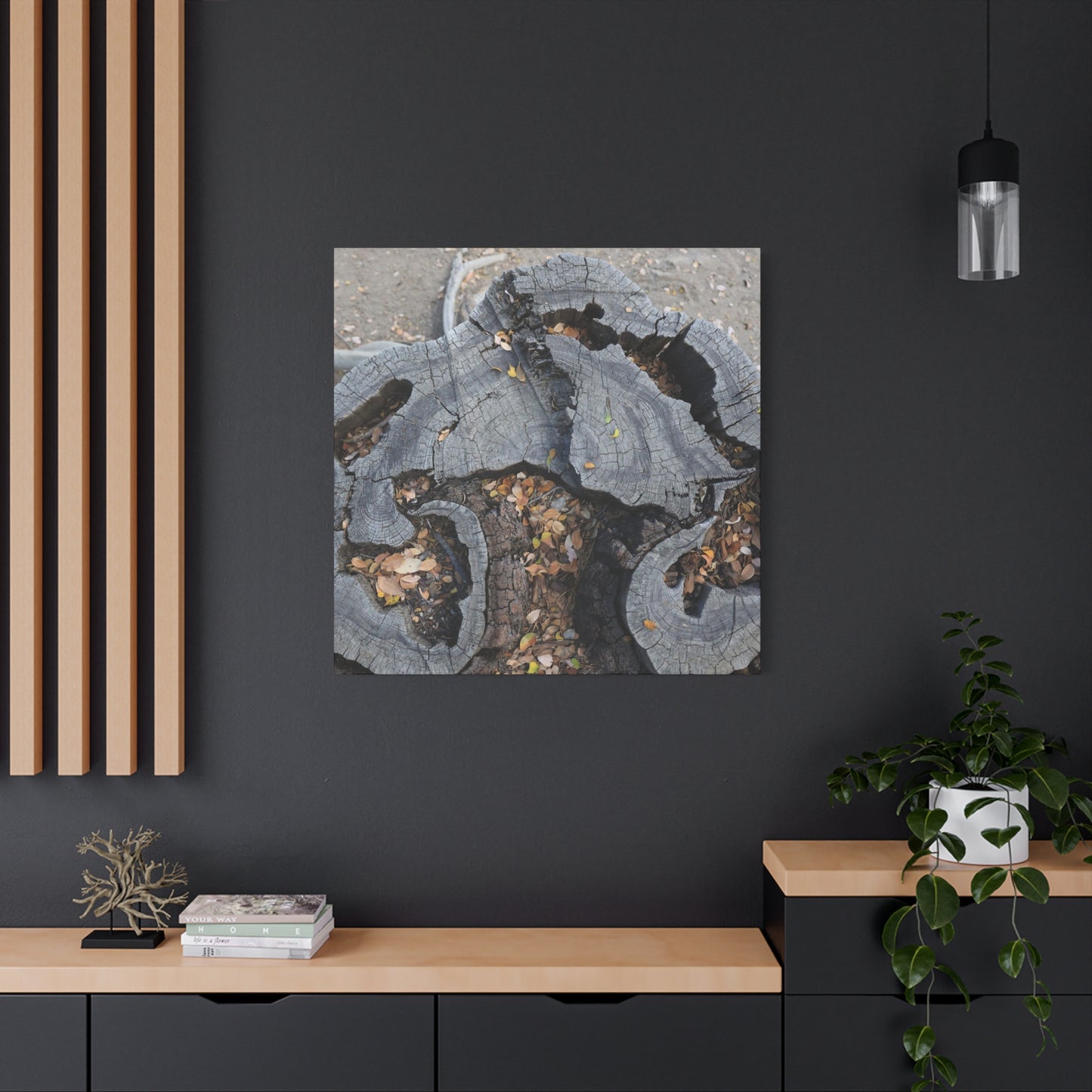 Weathered Woodland Whispers - Unique Frameless Canvas Wall Art