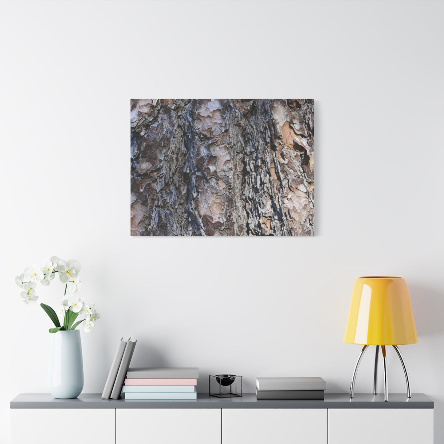 Bark's Rugged Symphony - Unique Frameless Canvas Wall Art