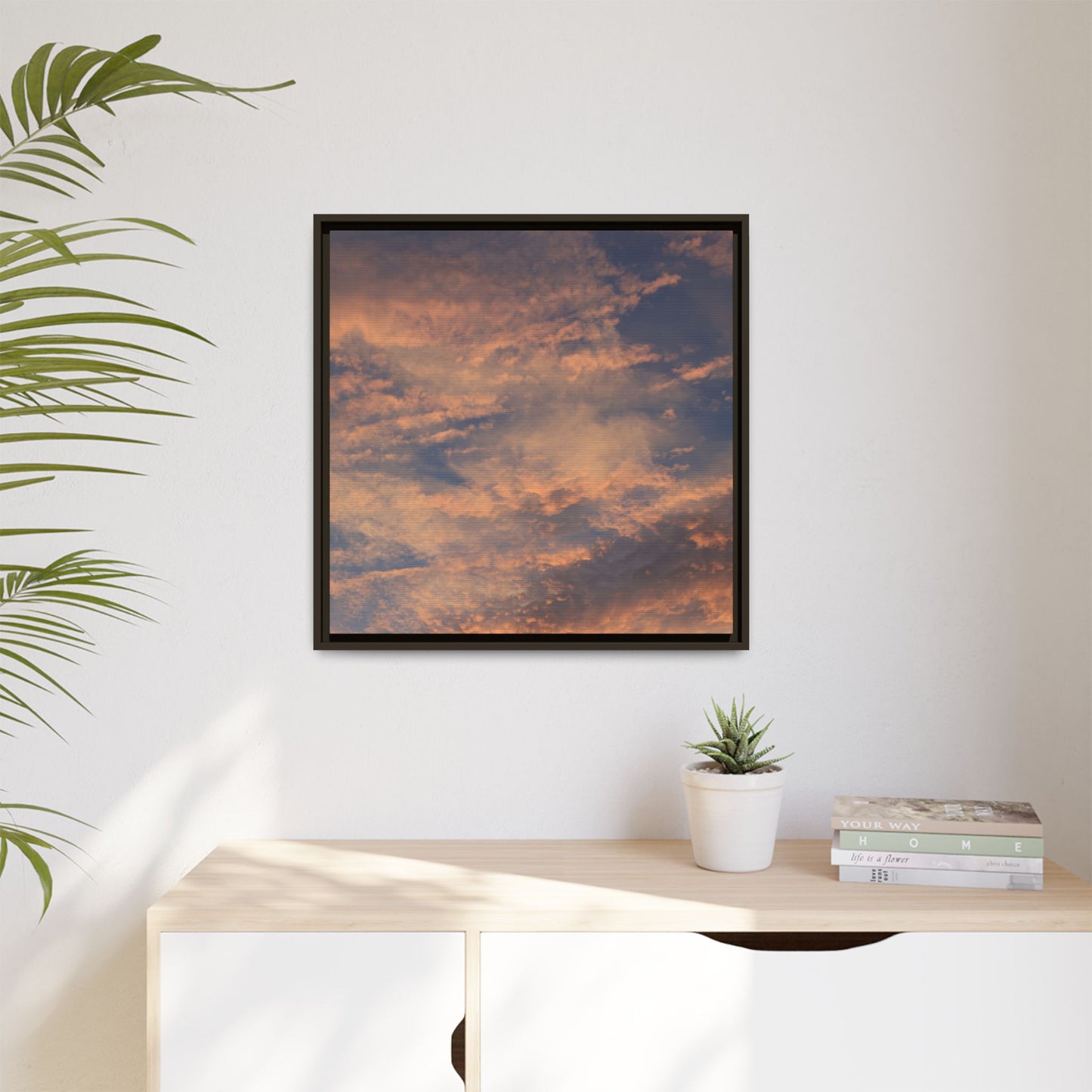 Sunset's Ethereal Canvas - Unique Stretched Canvas Wall Art