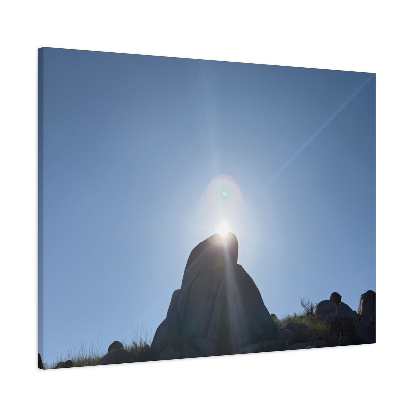 Sunburst Over Stone - Unique Frameless Canvas Wall Art