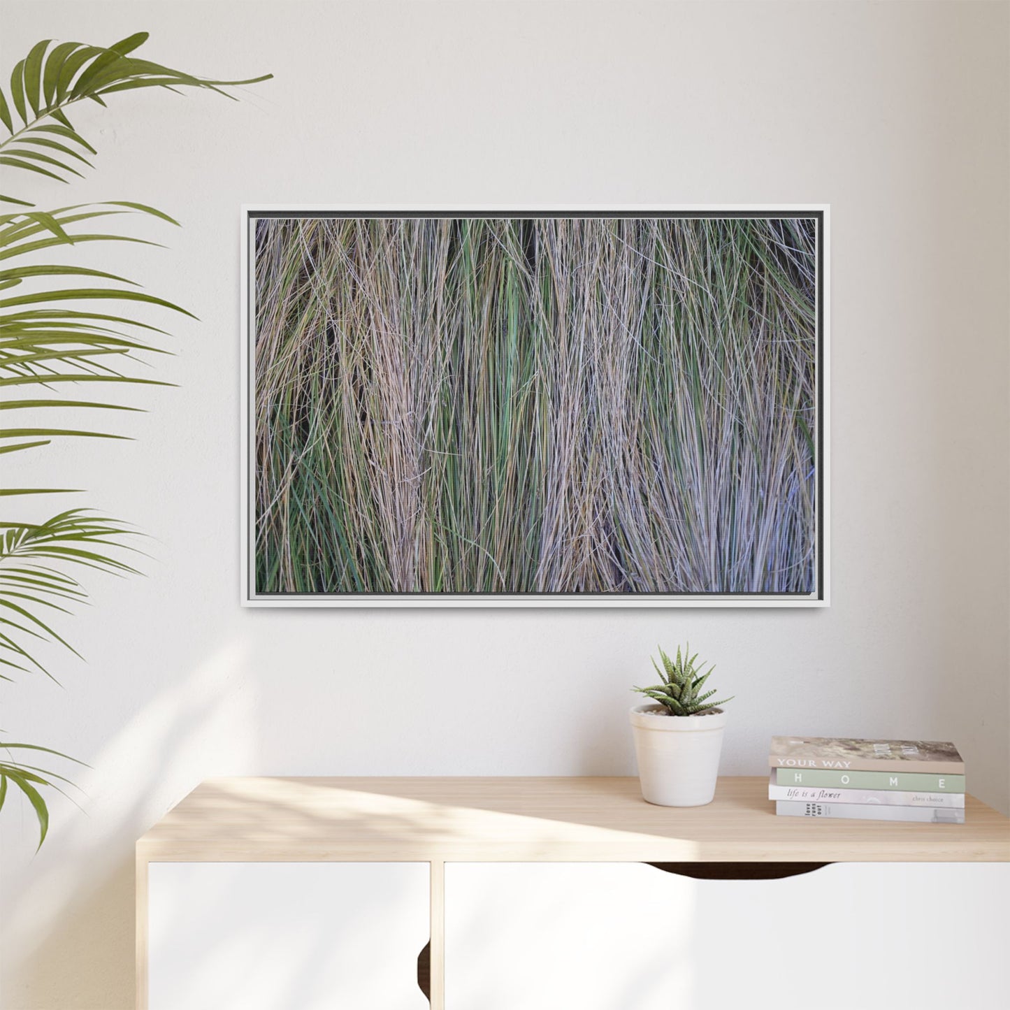 Whispers of Silver Grass - Unique Stretched Canvas Wall Art