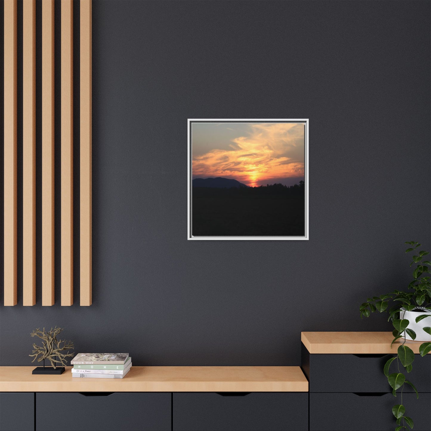 Gilded Horizon - Unique Stretched Canvas Wall Art