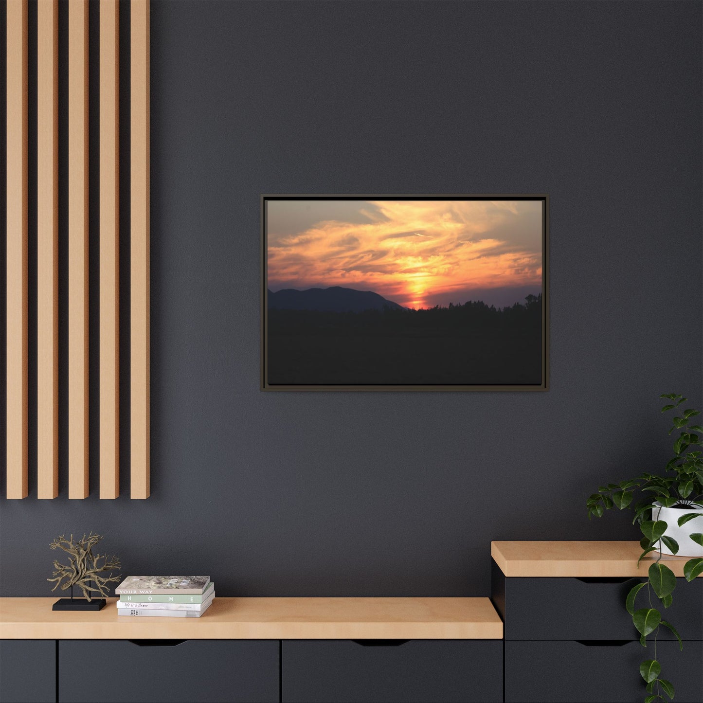 Gilded Horizon - Unique Stretched Canvas Wall Art