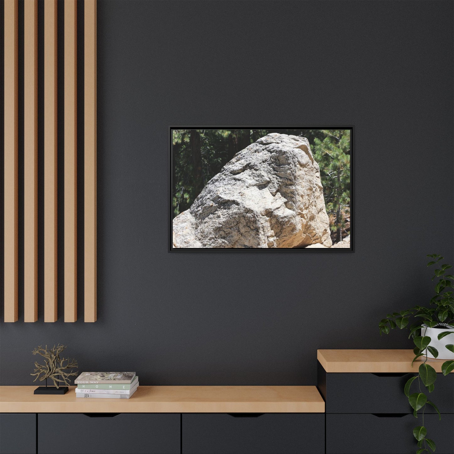 Stone's Silent Whisper - Unique Stretched Canvas Wall Art