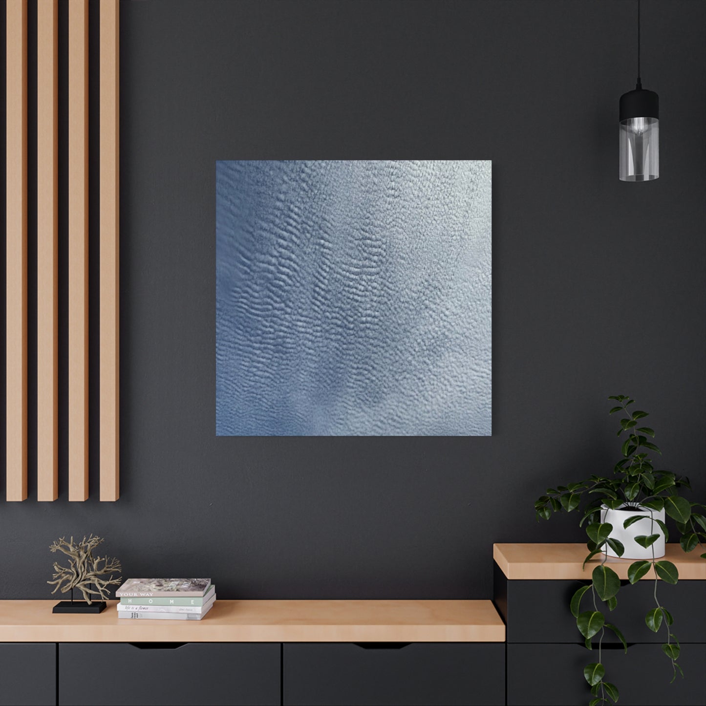 Rippling Echoes of Cerulean Stillness - Unique Frameless Canvas Wall Art