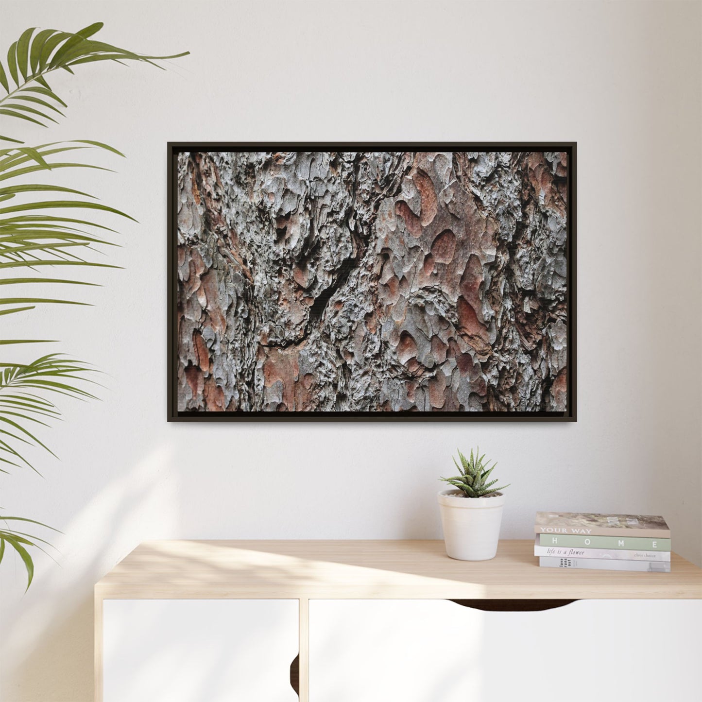 Bark Texture Symphony - Unique Stretched Canvas Wall Art
