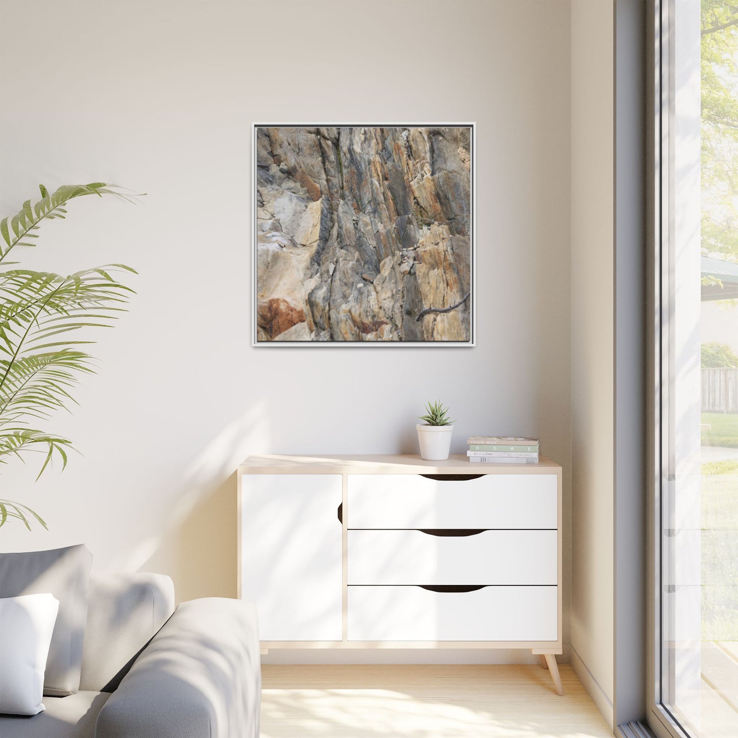 Stone's Silent Symphony - Unique Stretched Canvas Wall Art