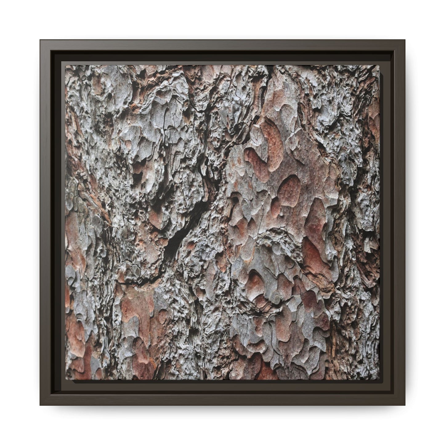 Bark Texture Symphony - Unique Stretched Canvas Wall Art