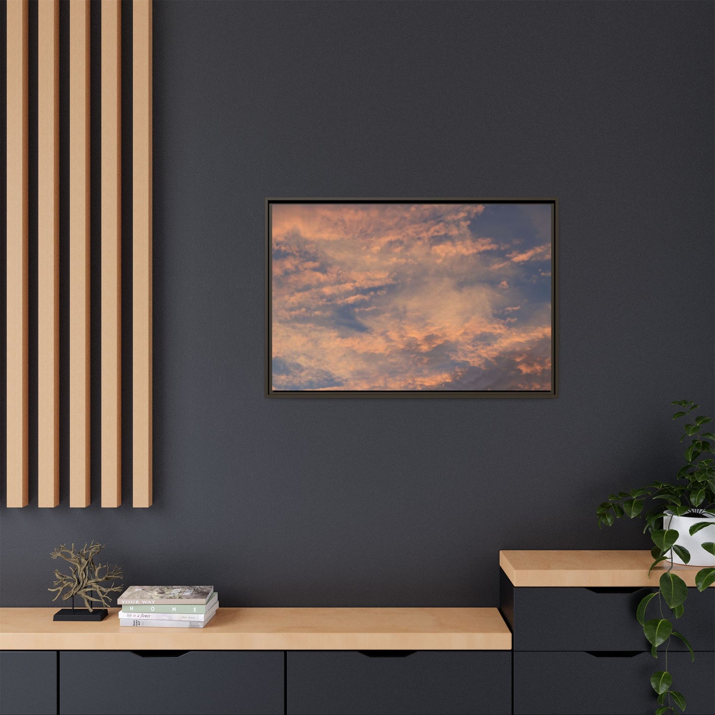 Sunset's Ethereal Canvas - Unique Stretched Canvas Wall Art