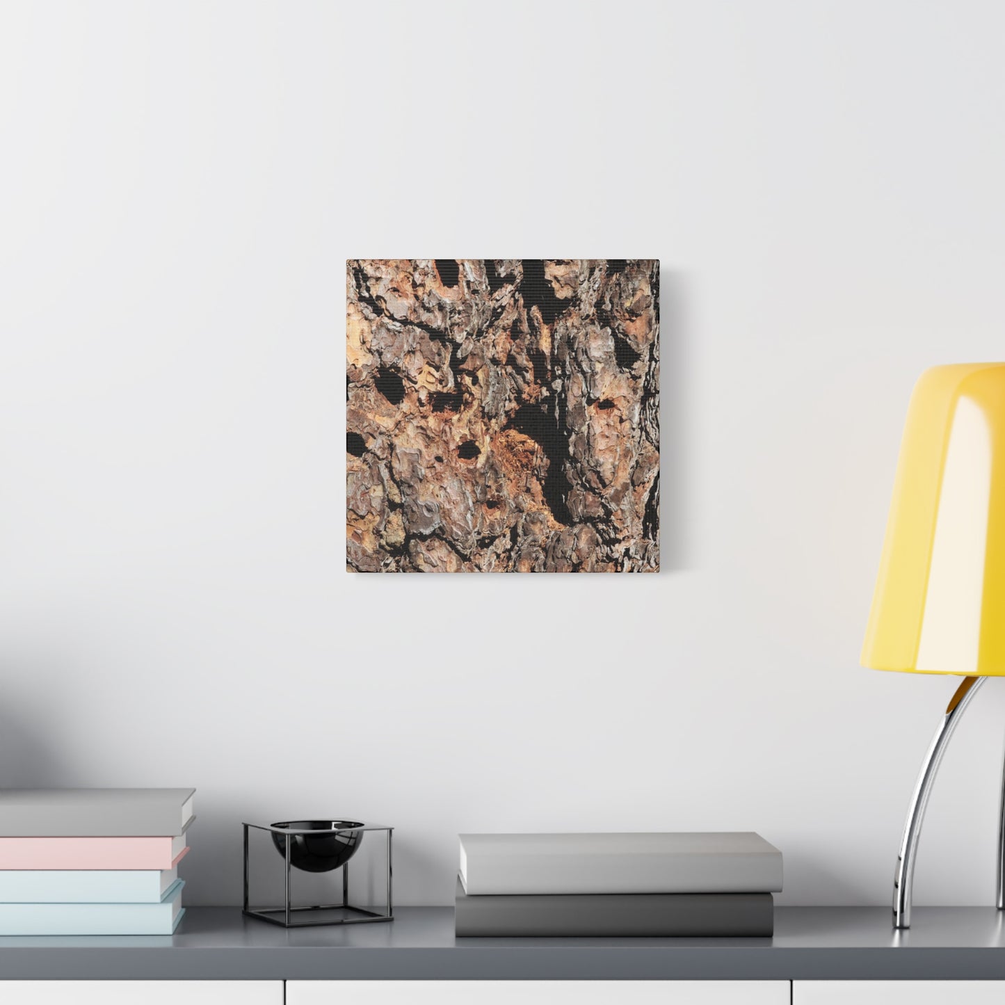 Tree Bark Mosaic - Unique Frameless Canvas Wall Art