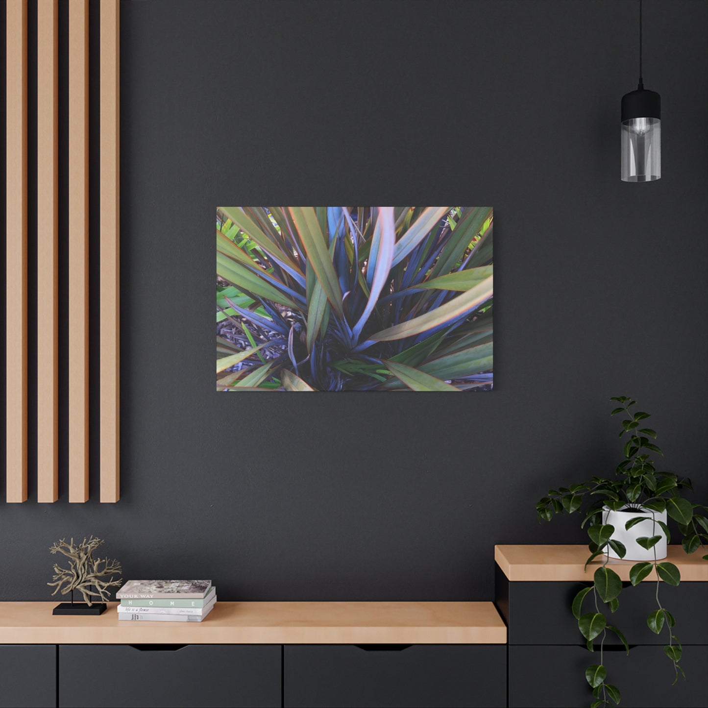 Twisted Blades of Verdant Symphony - Unique Frameless Canvas Wall Art