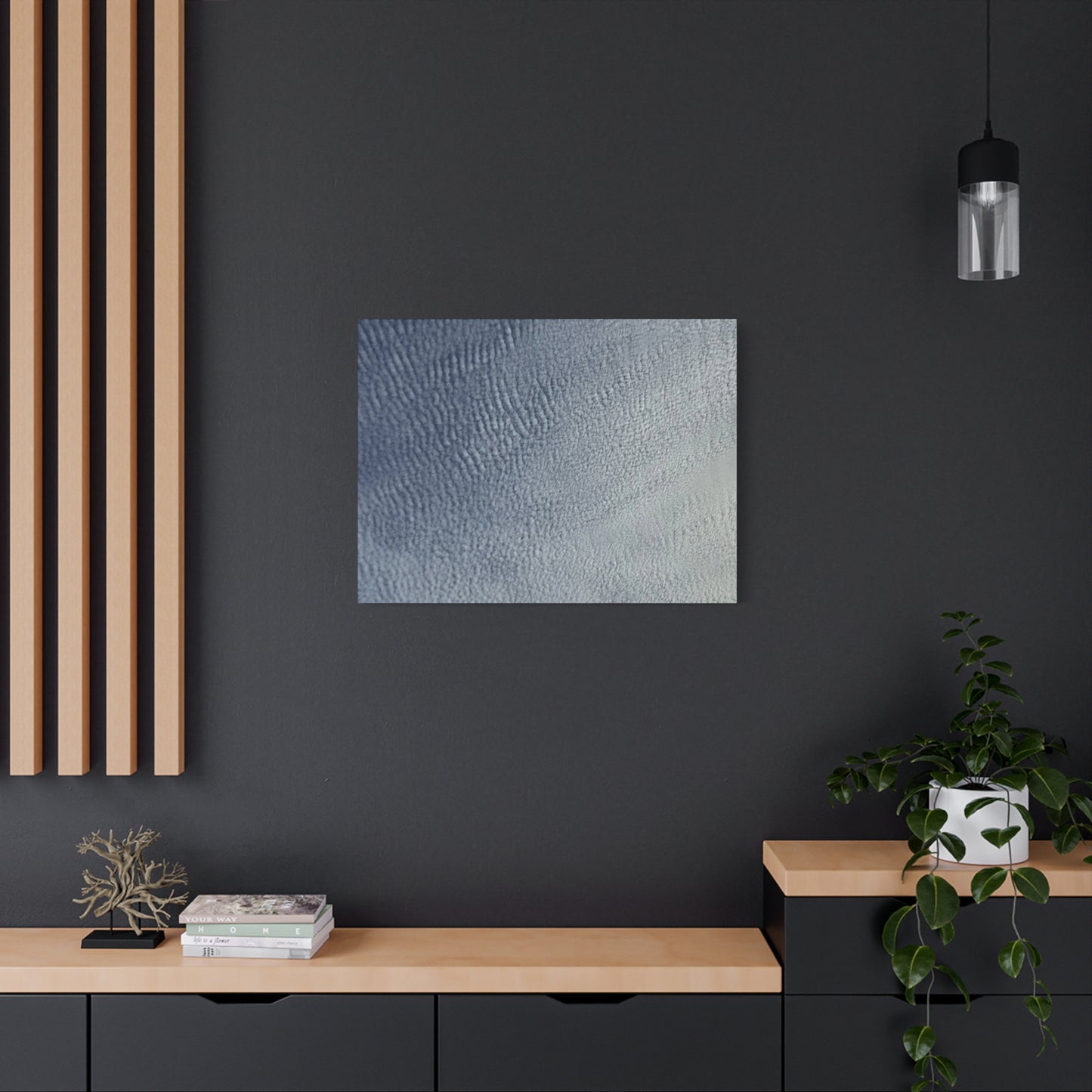 Undulating Whispers of Cerulean - Unique Frameless Canvas Wall Art