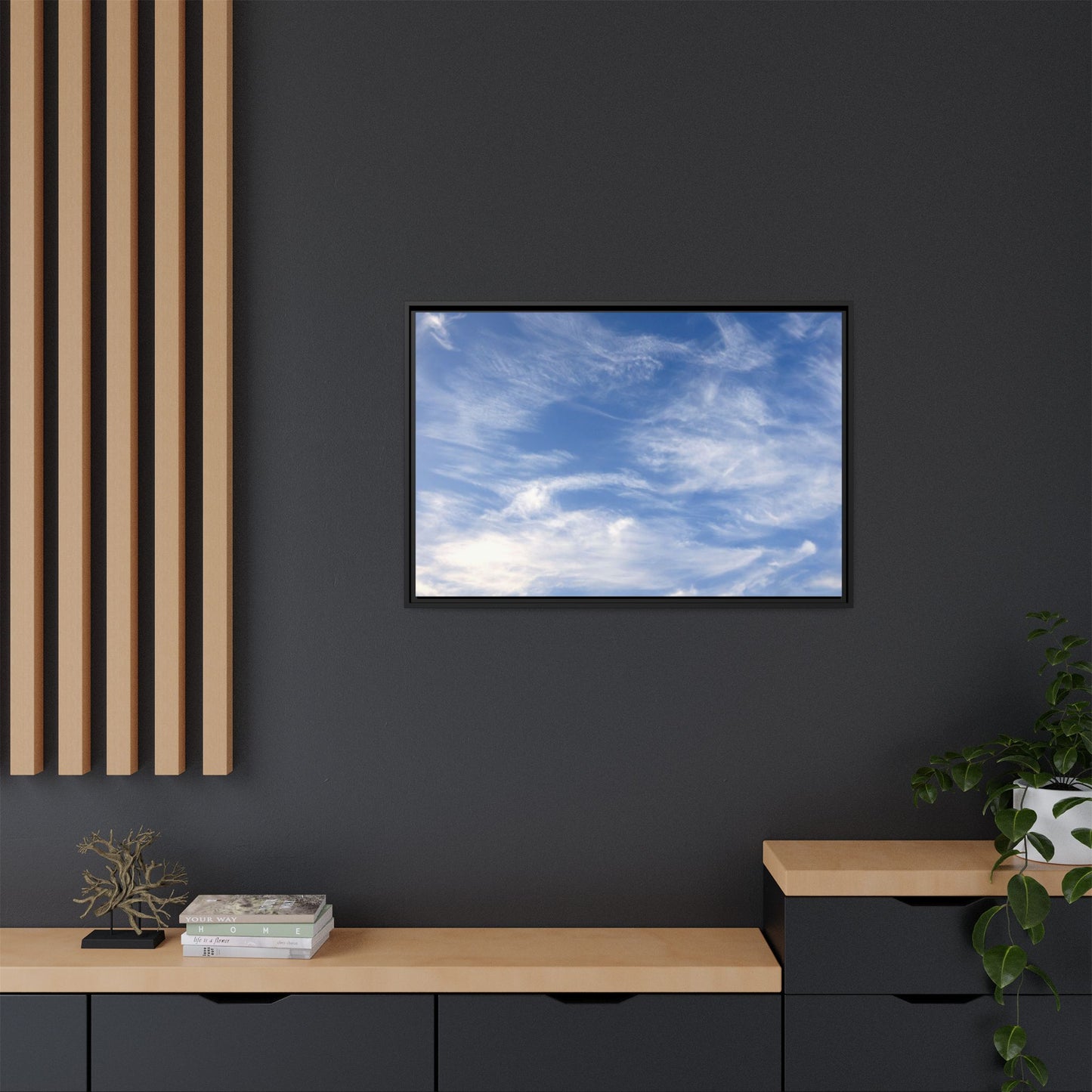 Ethereal Blue Tapestry - Unique Stretched Canvas Wall Art
