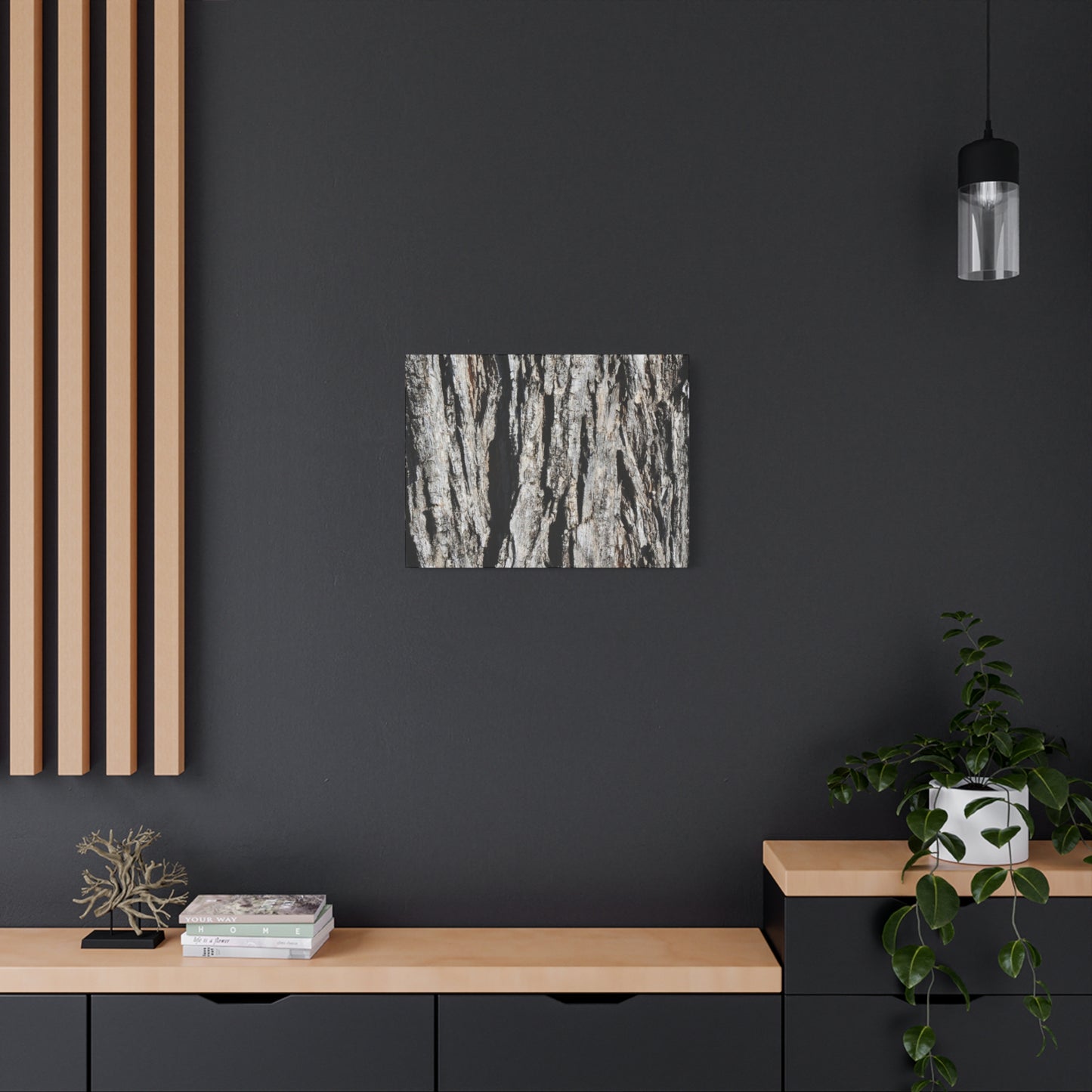 Bark Textures in Monochrome - Unique Frameless Canvas Wall Art