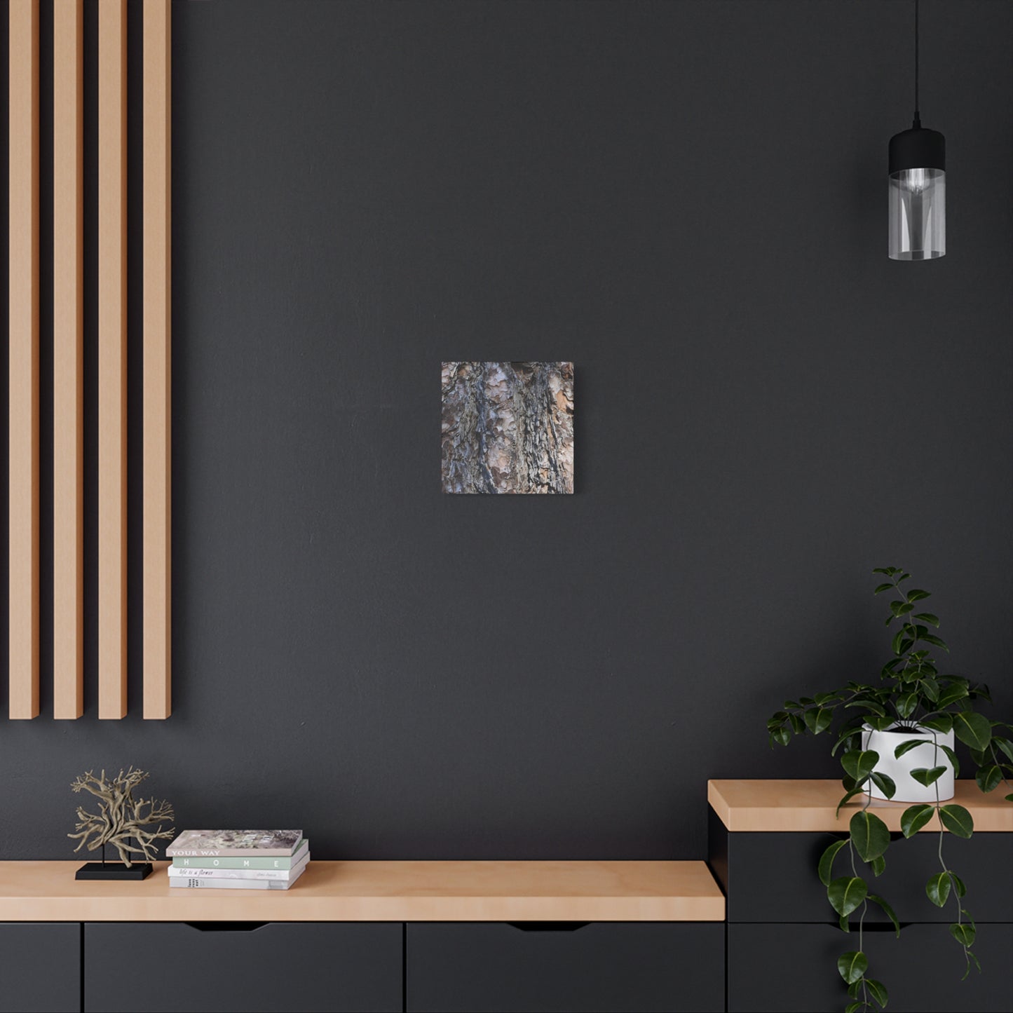 Bark's Rugged Symphony - Unique Frameless Canvas Wall Art