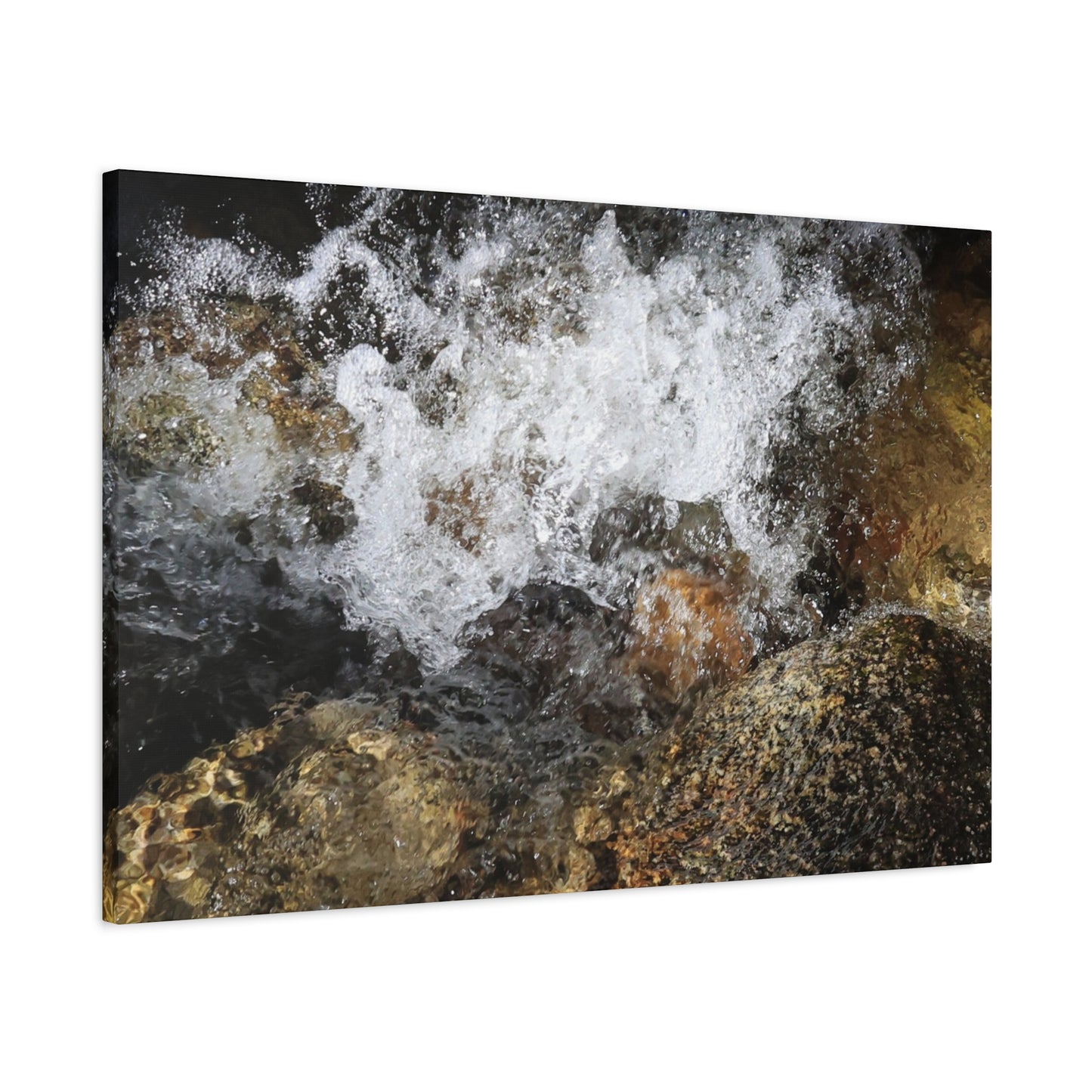 Stone and Surge - Unique Frameless Canvas Wall Art