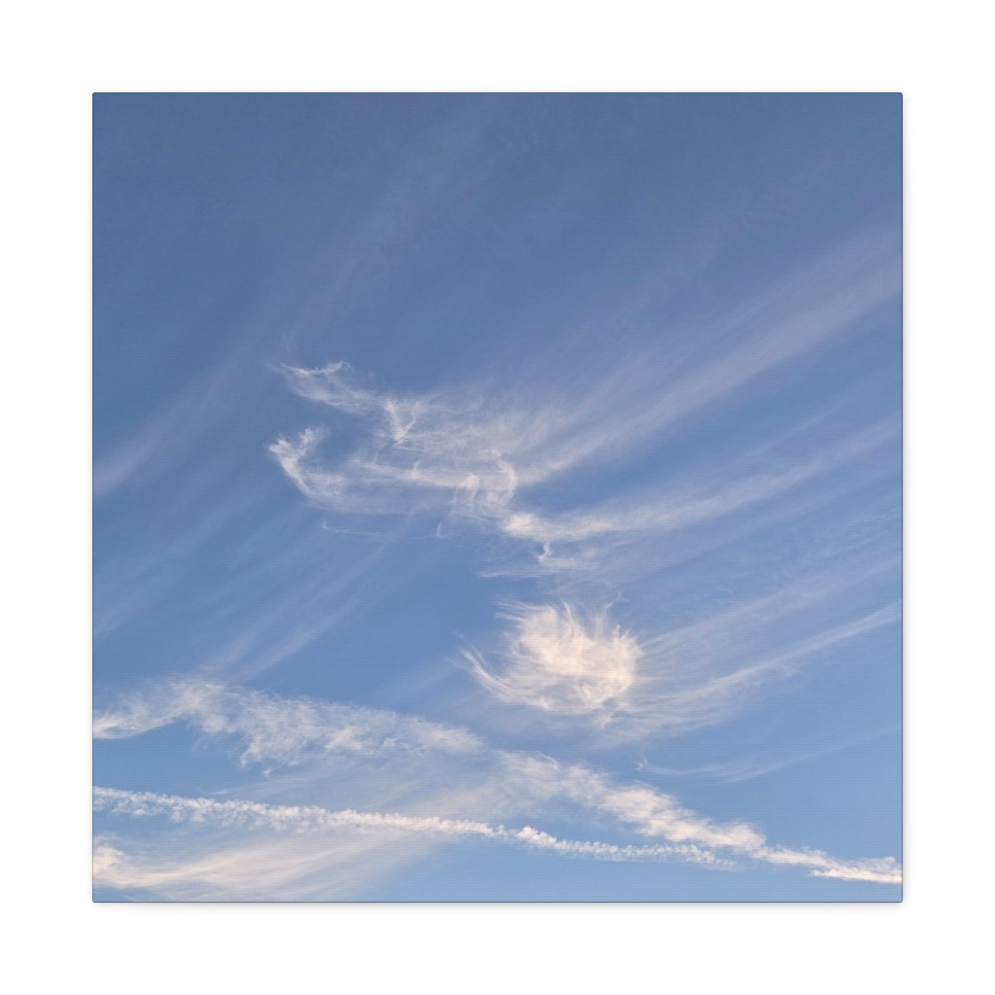 Wispy Whispers of Azure - Unique Frameless Canvas Wall Art