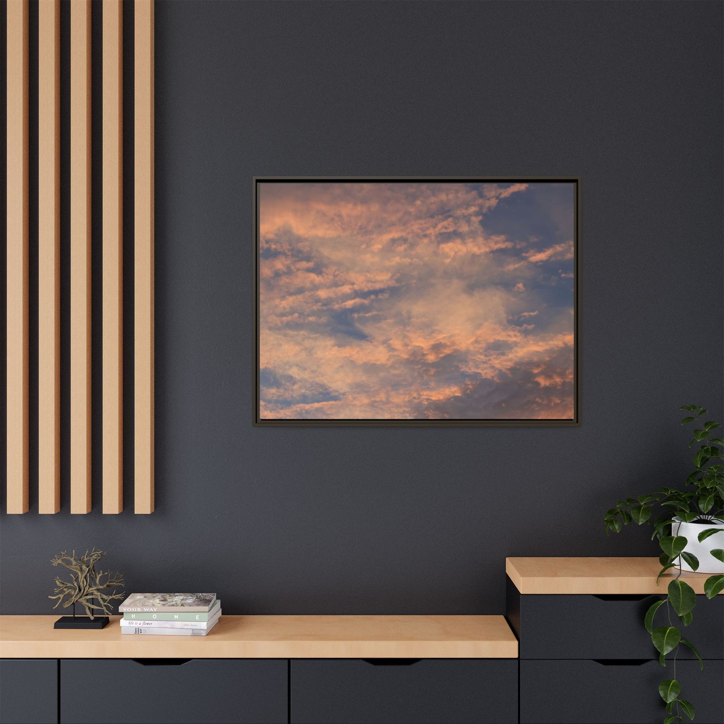 Sunset's Ethereal Canvas - Unique Stretched Canvas Wall Art